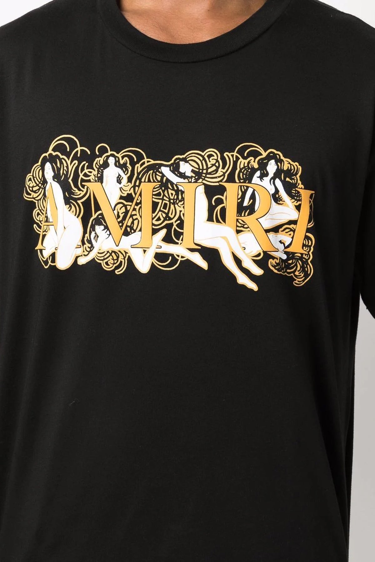 Amiri Ladies-print cotton T-shirt Black