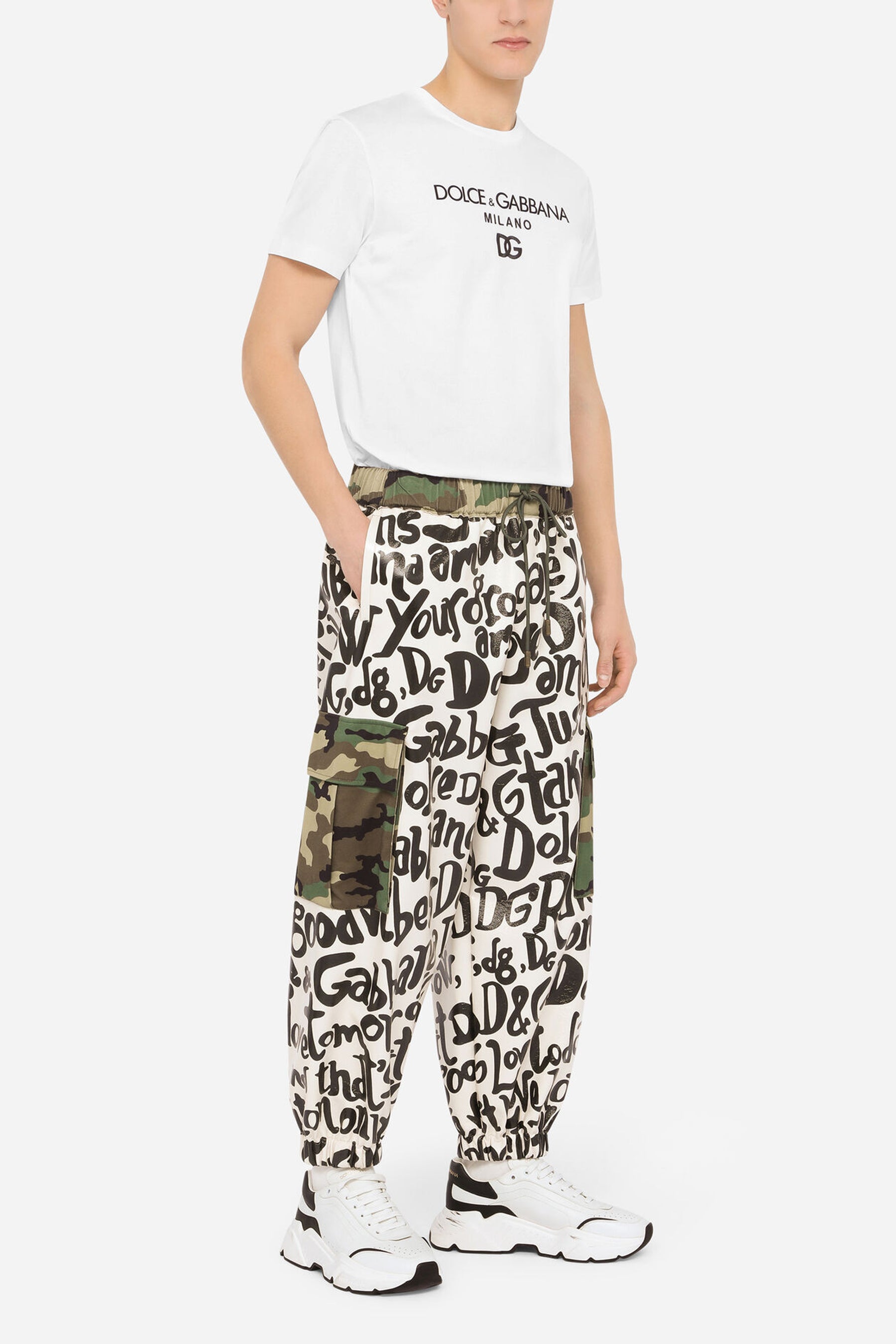 Dolce & Gabbana DG logo print white T-shirt