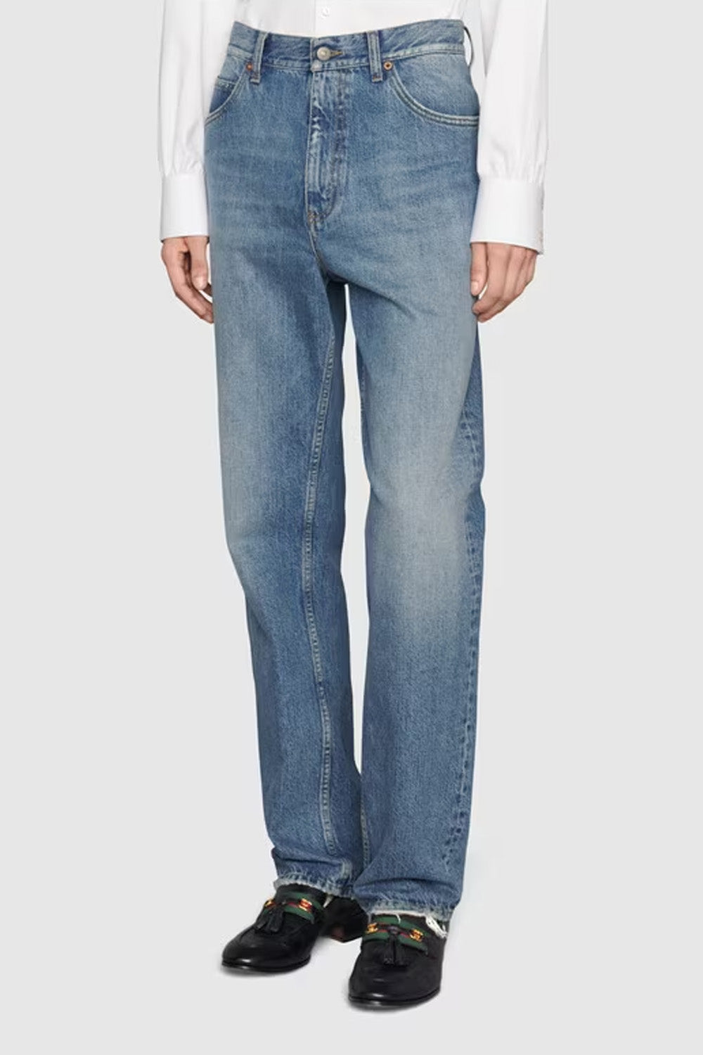 Gucci Straight-leg denim pant in blue