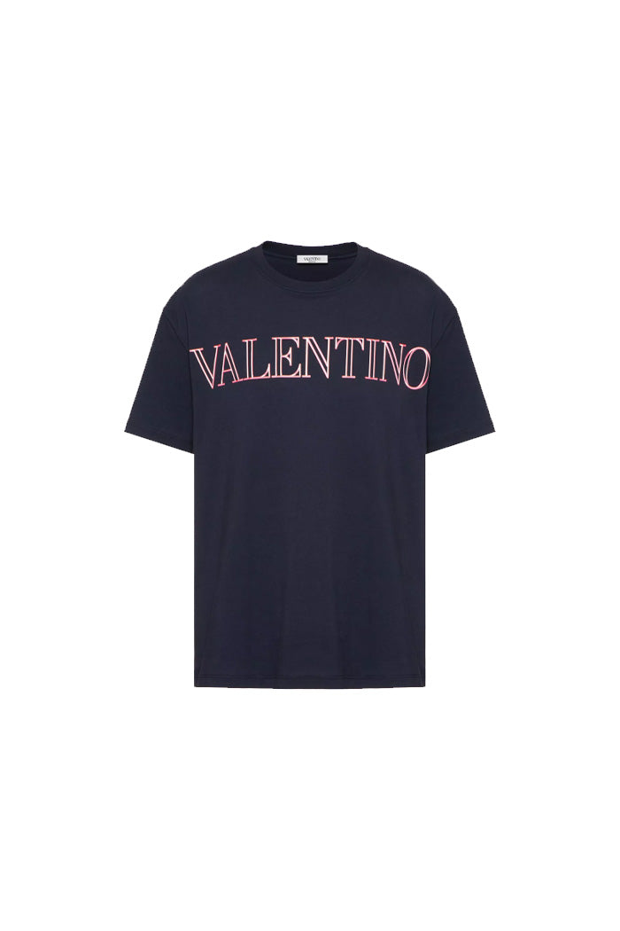 Valentino T-SHIRT WITH VALENTINO NEON UNIVERSE PRINT