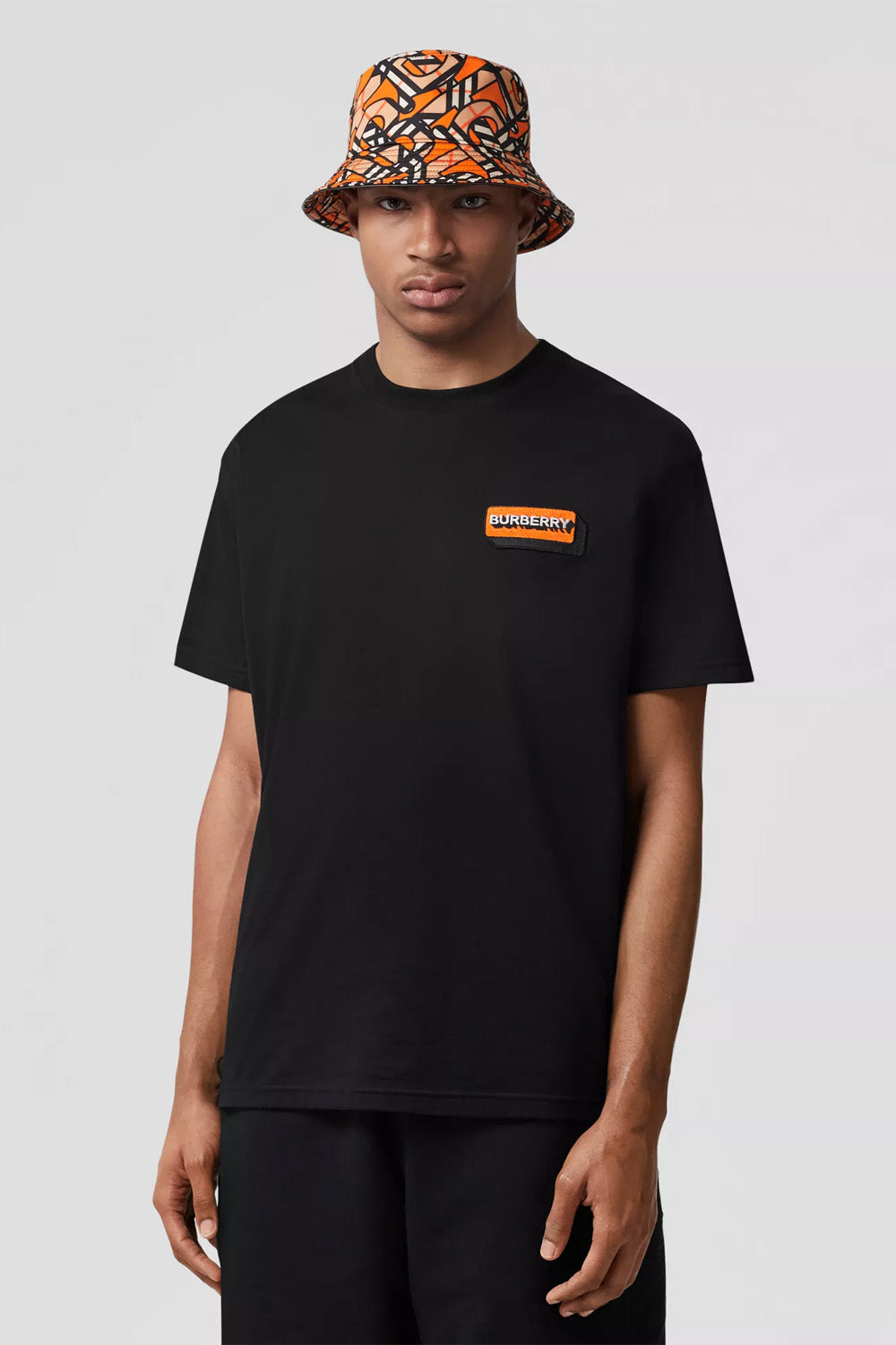 Burberry Logo Appliqué Cotton Oversized T-shirt black