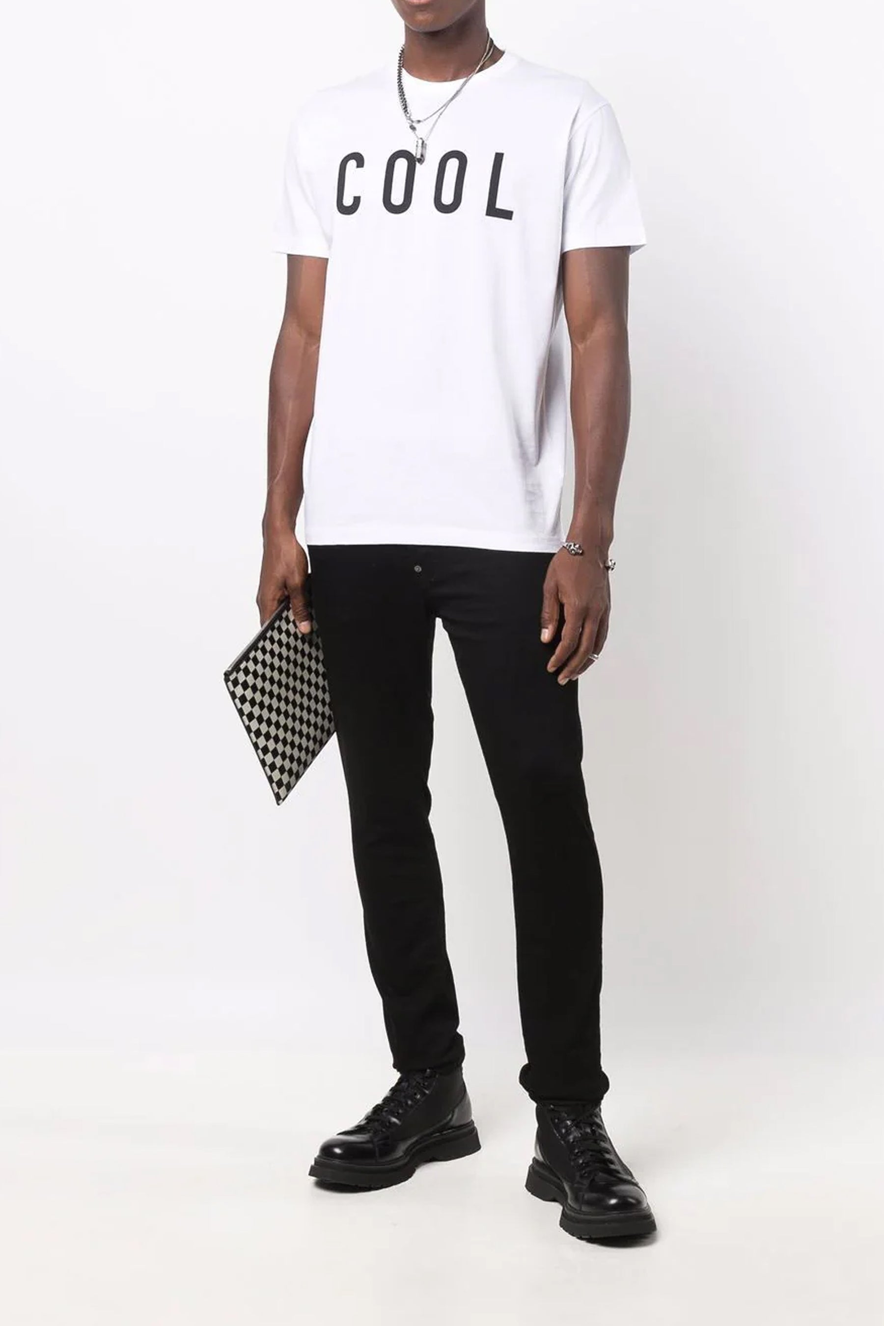 Dsquared2 slogan-print short-sleeve white T-shirt