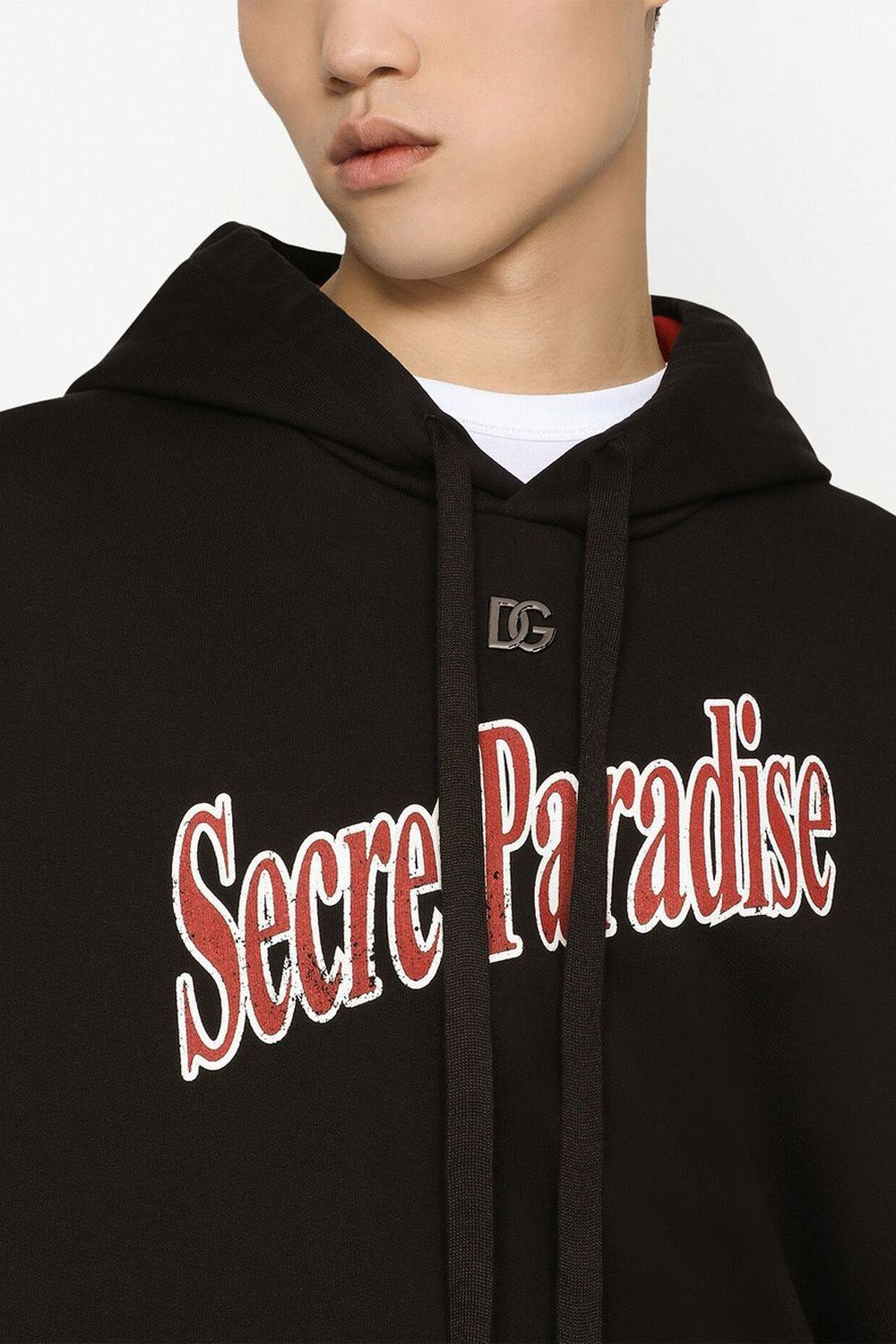 Dolce & Gabbana slogan-print cotton hoodie