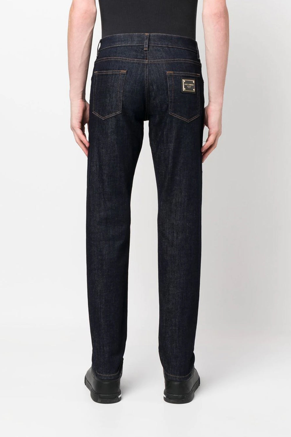 Dolce & Gabbana logo-plaque slim-cut jeans
