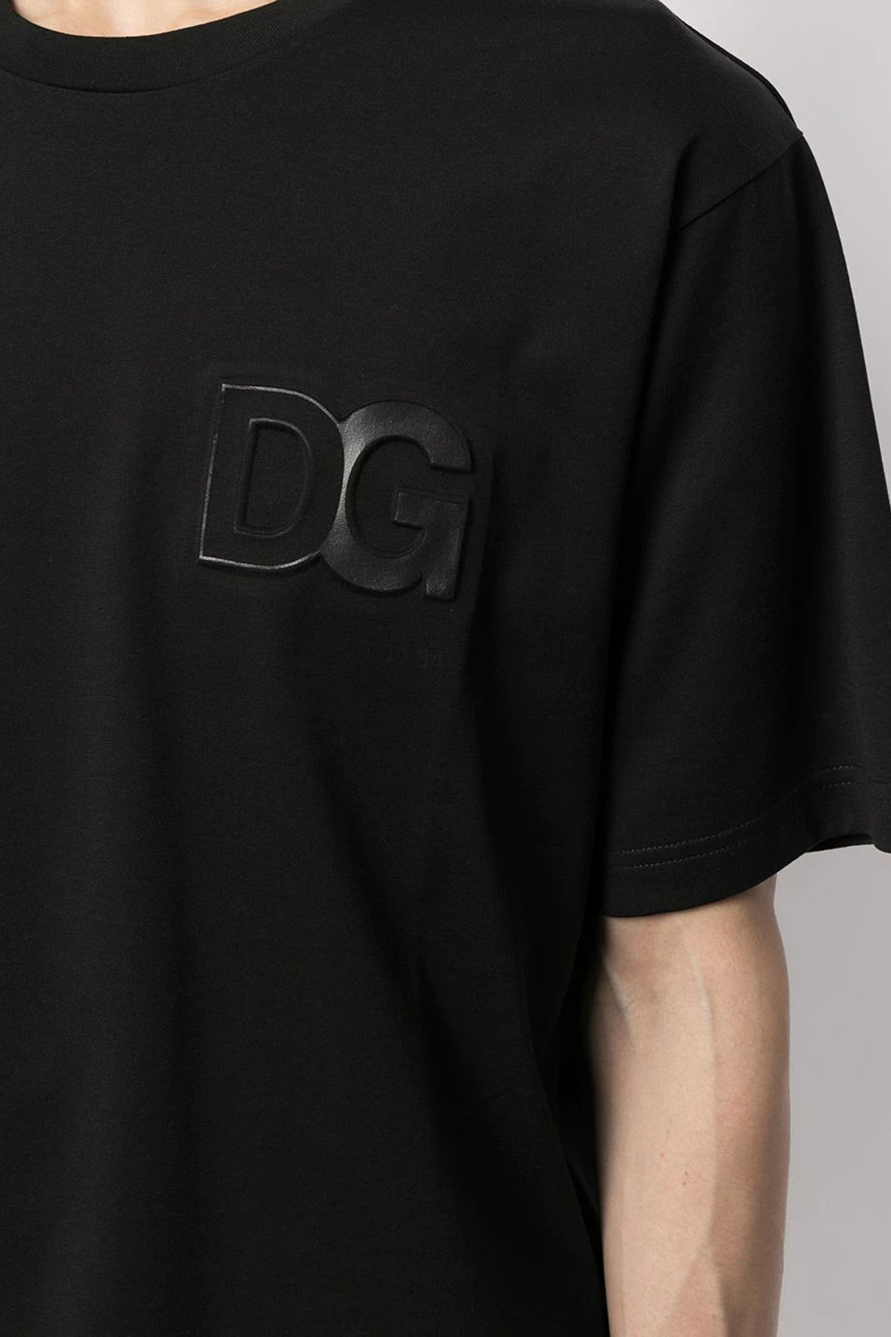 Dolce & Gabbana logo-embossed Black cotton T-shirt
