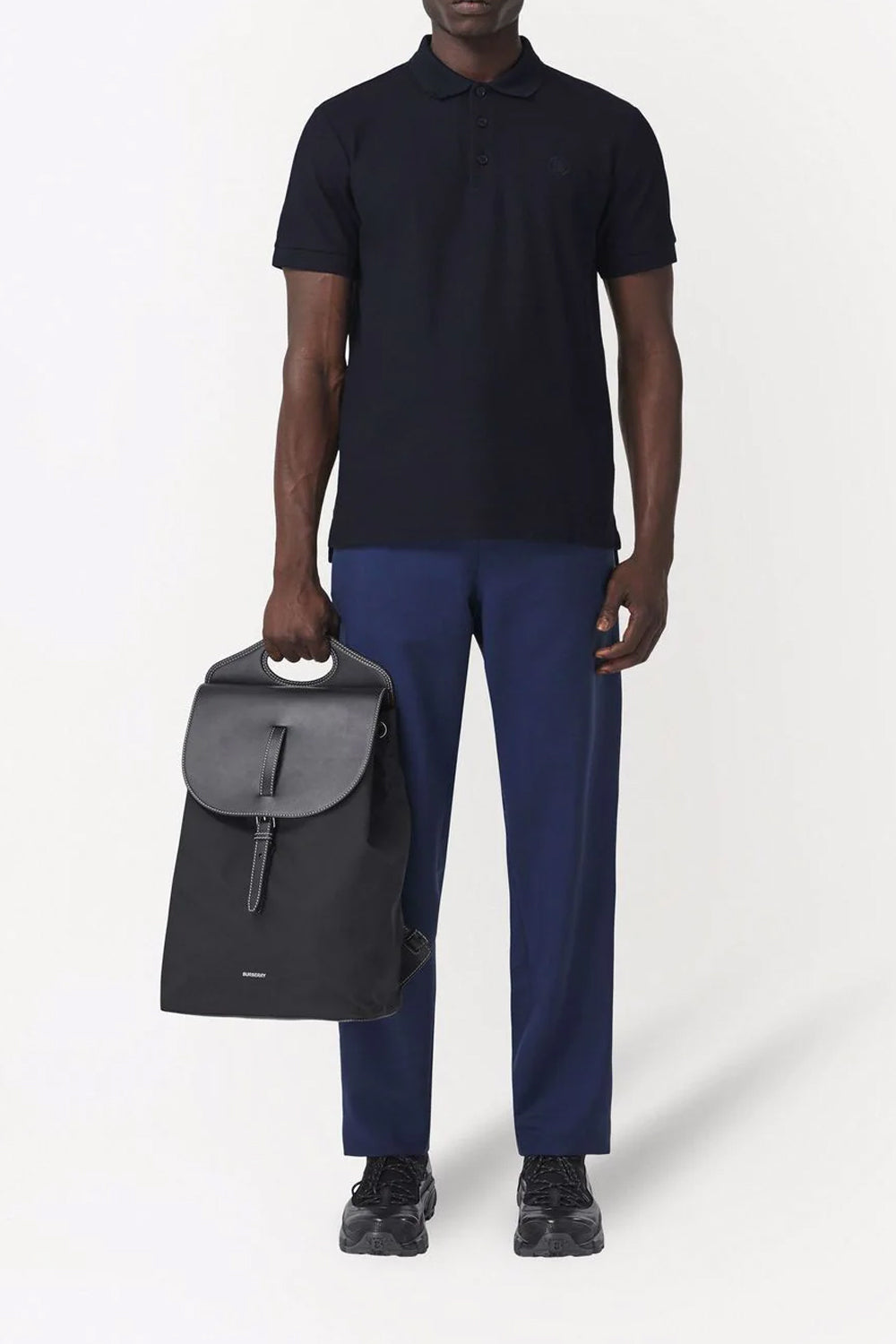 Burberry Monogram motif cotton-piqué polo shirt blue navy