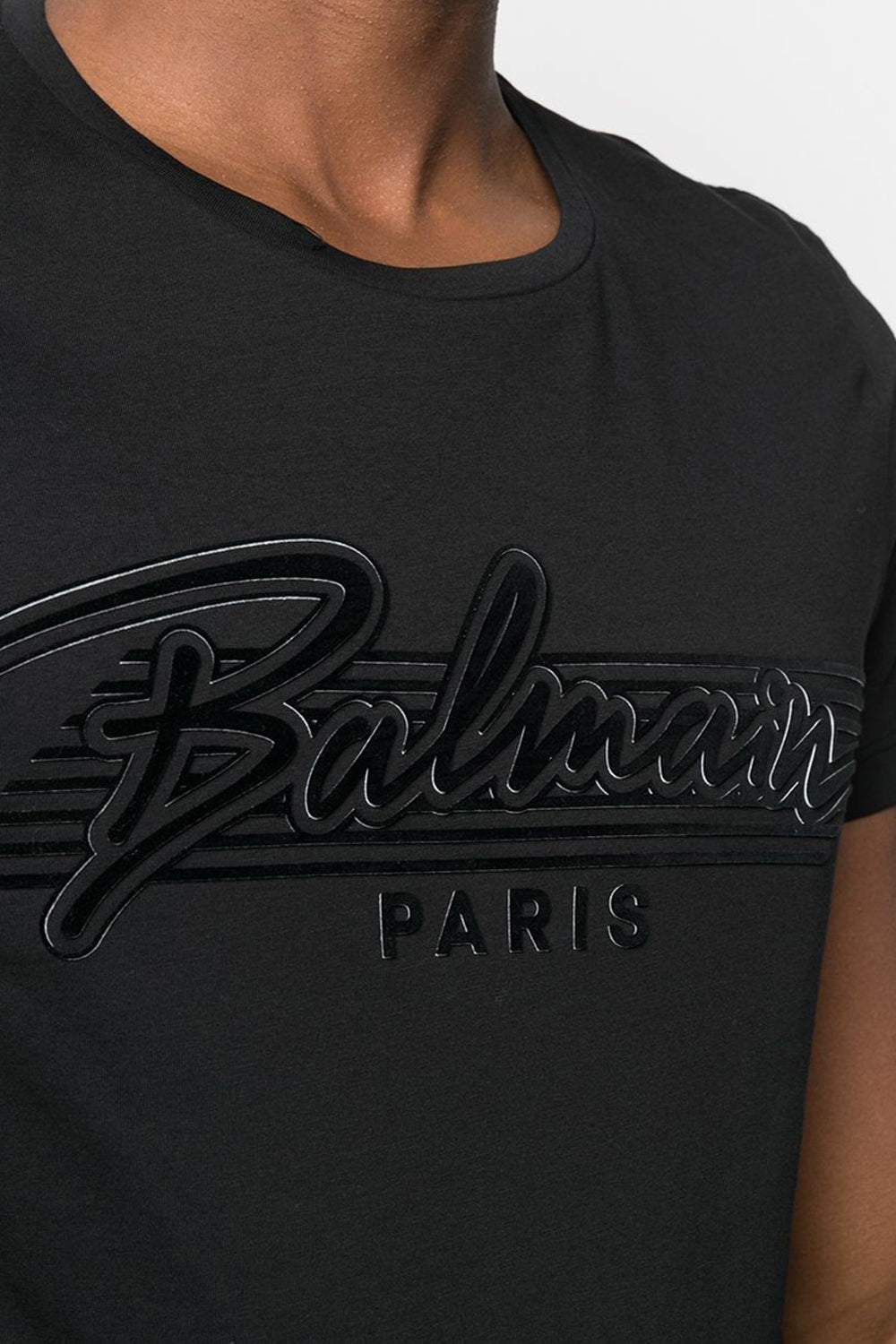 Balmain FLOCKED LOGO PRINT T-SHIRT