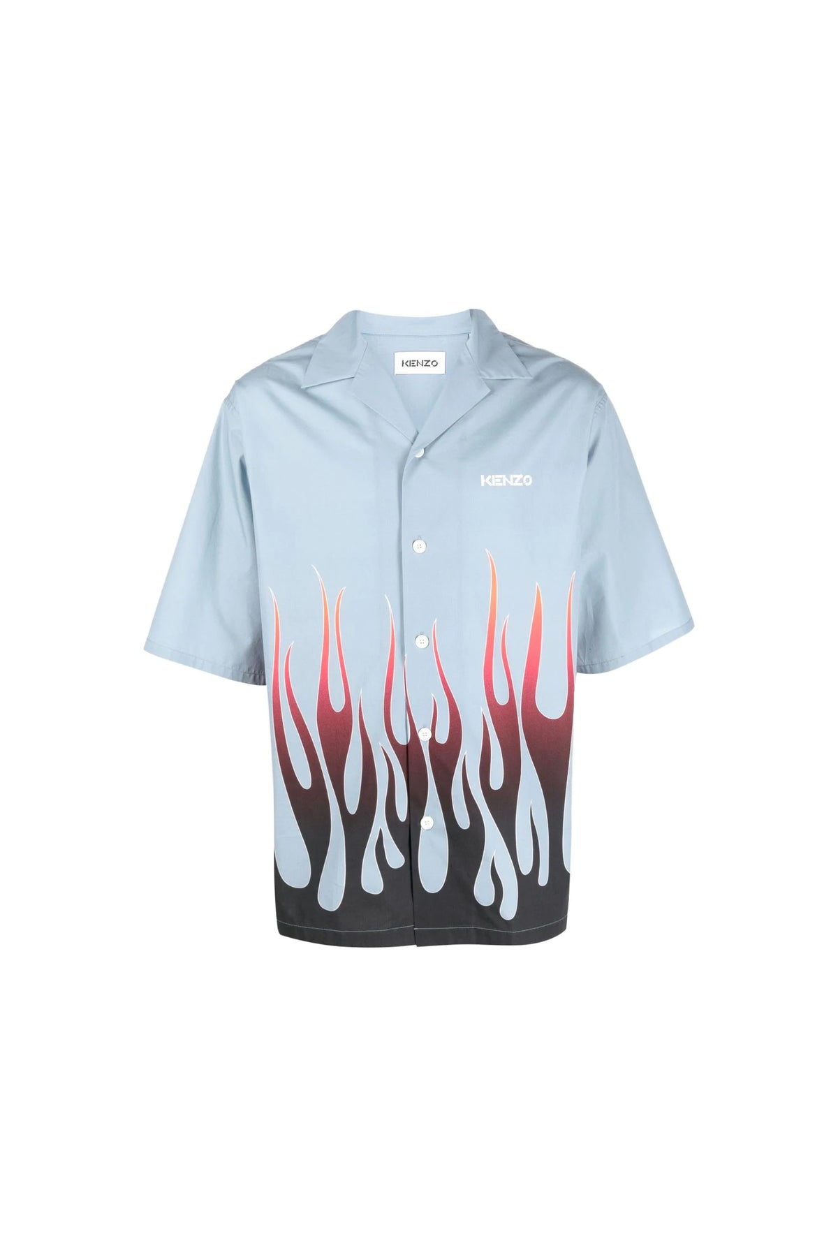 Kenzo flame-print branded short-sleeve shirt