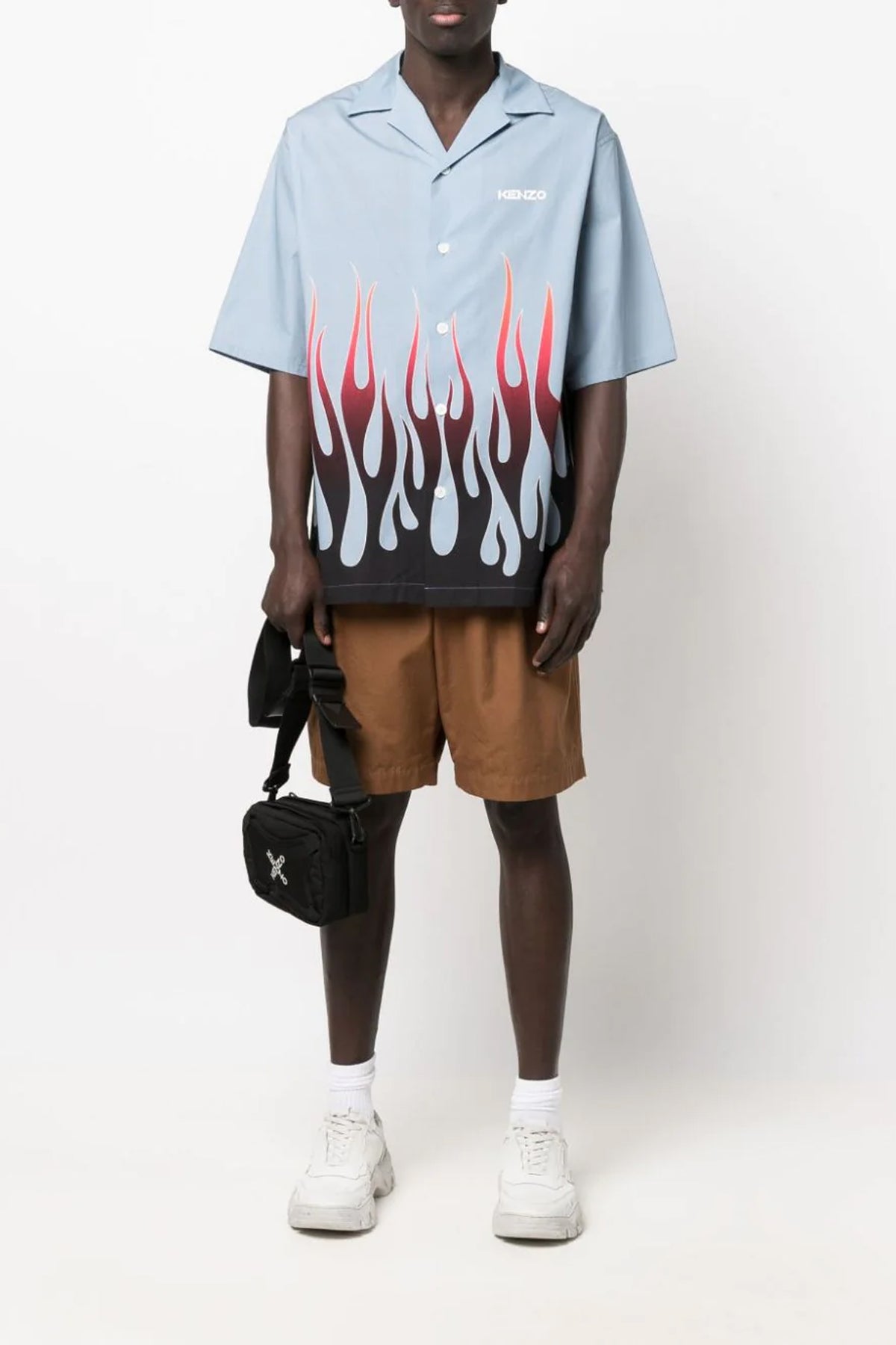 Kenzo flame-print branded short-sleeve shirt