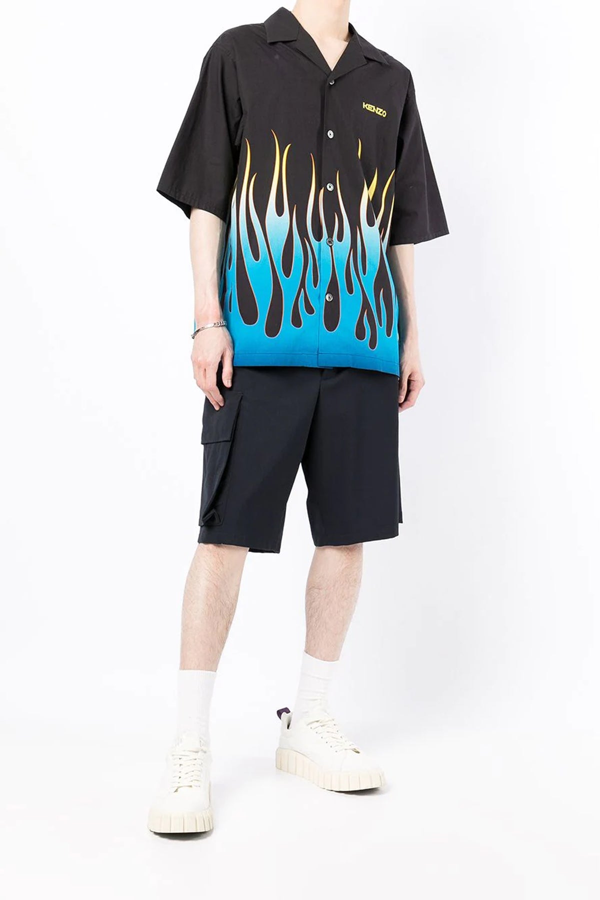 Kenzo flame-print branded short-sleeve shirt