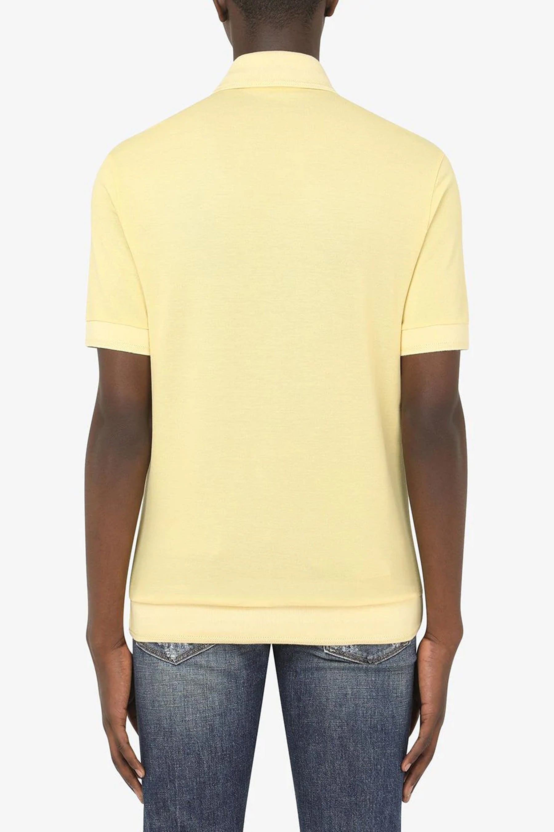 Dolce & Gabbana Yellow logo-patch polo shirt
