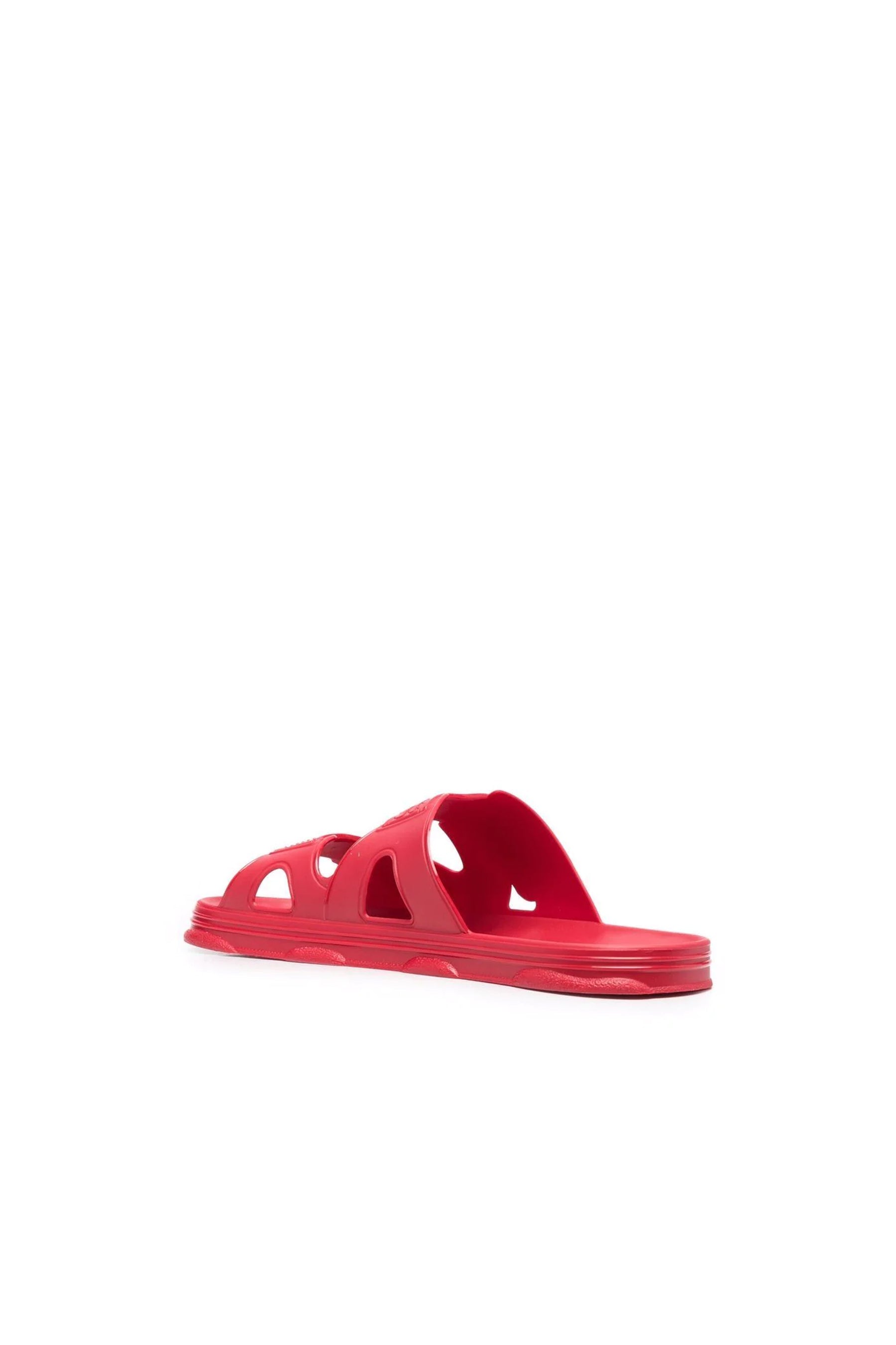 Gcds logo-strap red sandals