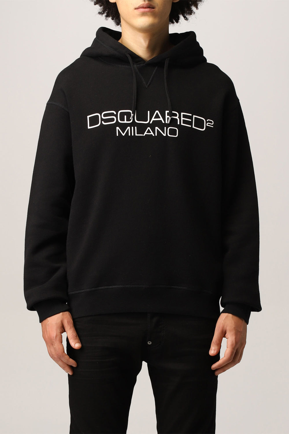 DSQUARED2 Black Milano Logo Print Hoodie