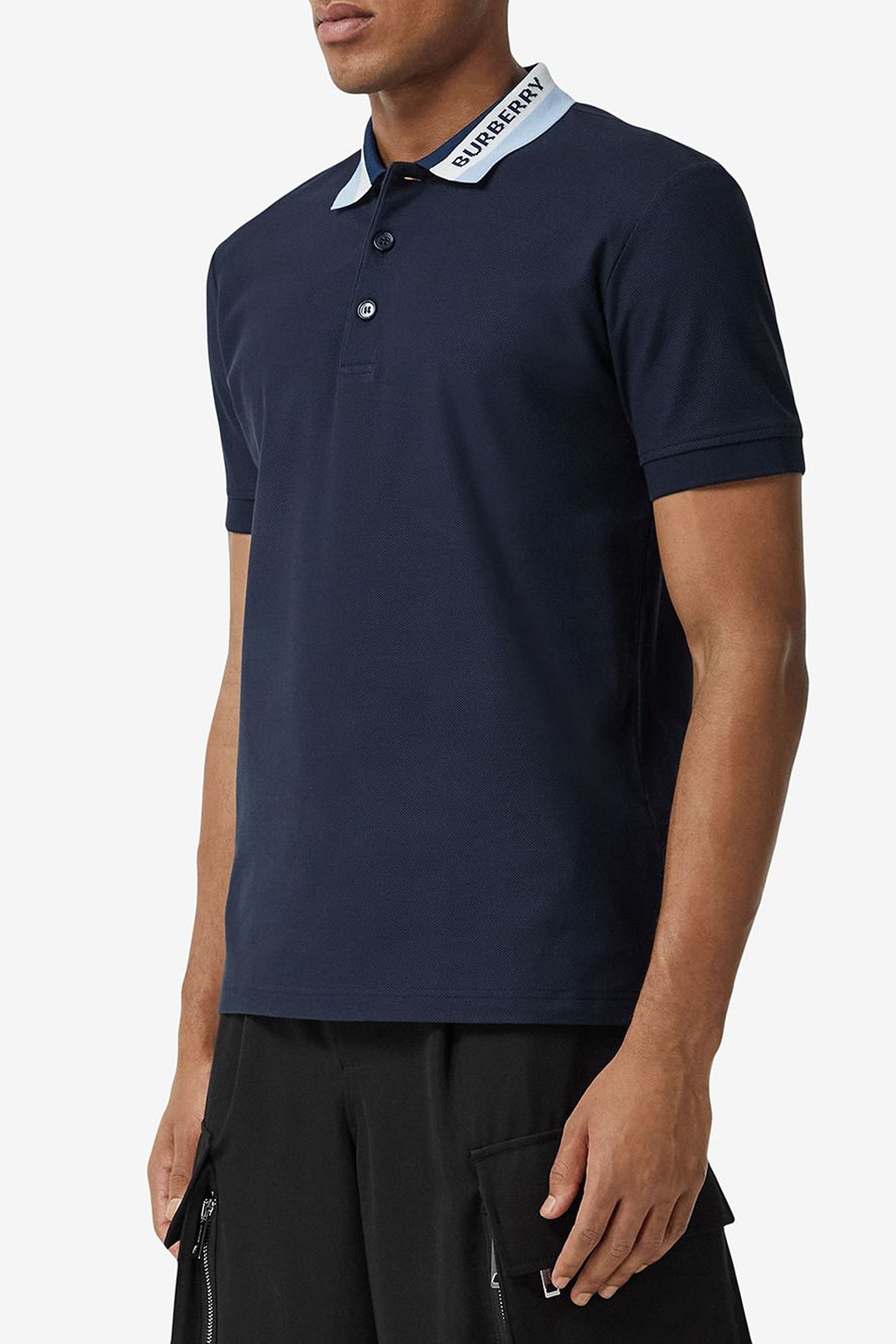 Burberry intarsia-knit logo polo shirt