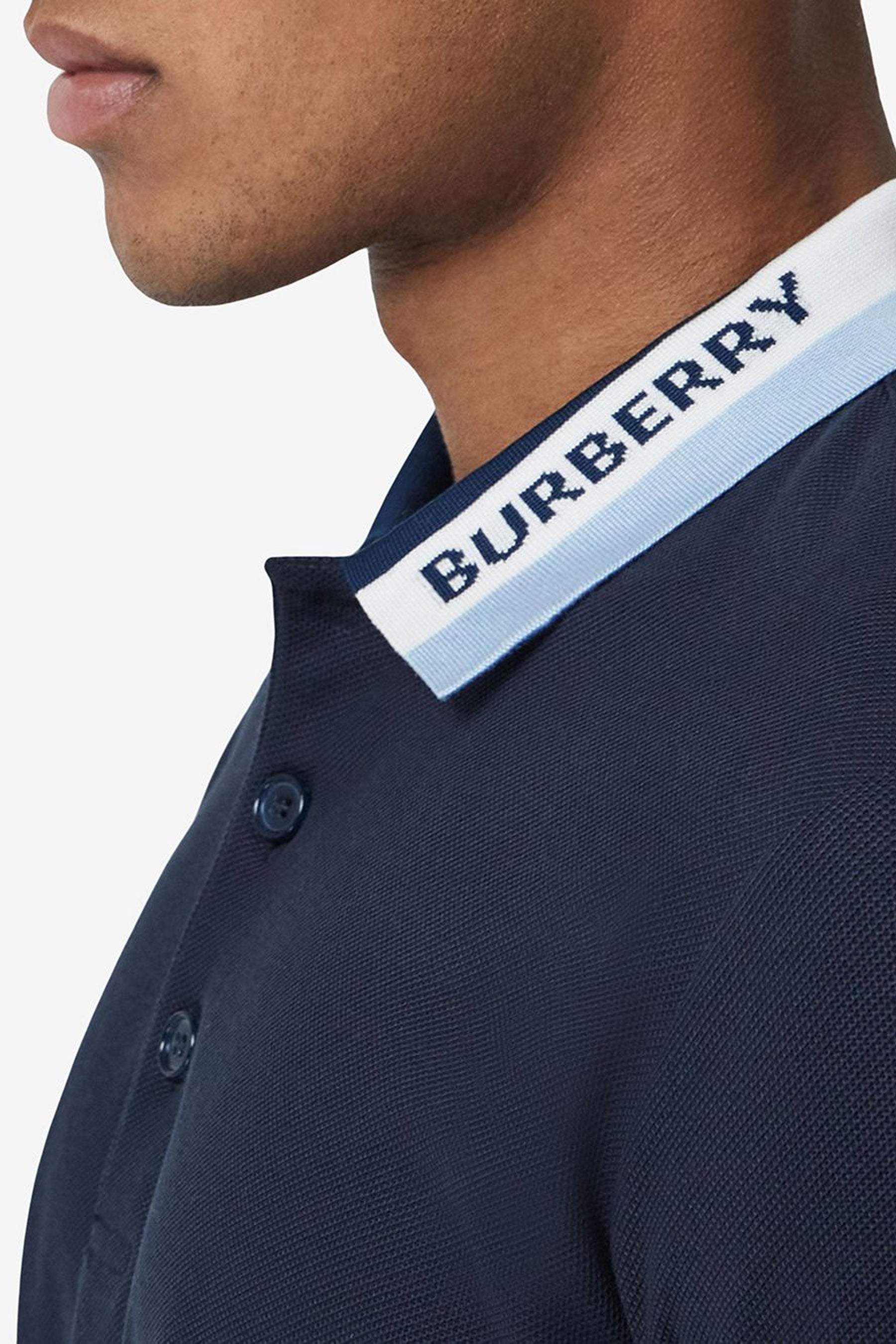 Burberry intarsia-knit logo polo shirt