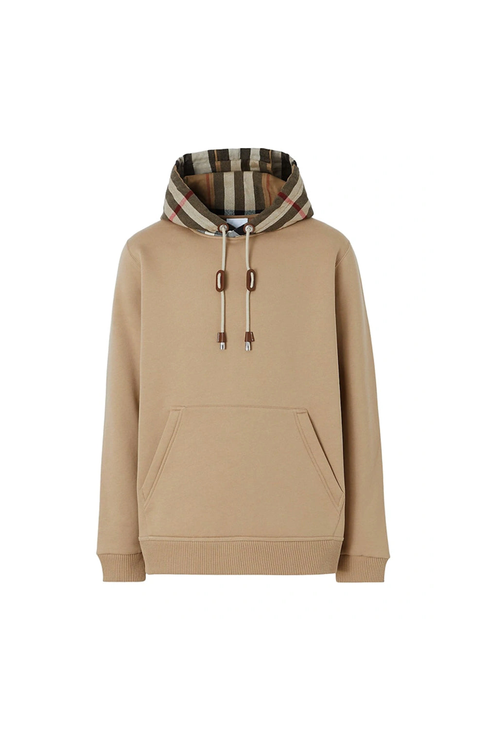 Burberry Check Hood Cotton Blend Hoodie