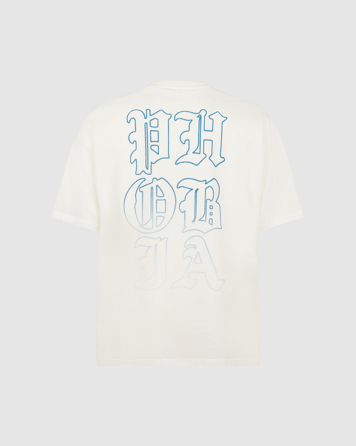 PHOBIA OFF WHITE T-SHIRT WITH LIGHT BLUE MOUTH PRINT