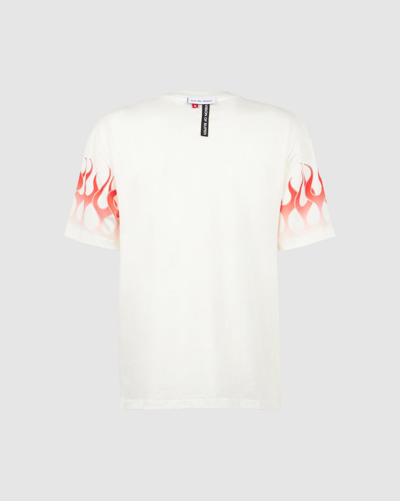 VISION OF SUPER WHITE TSHIRT WITH RED FLAMES
