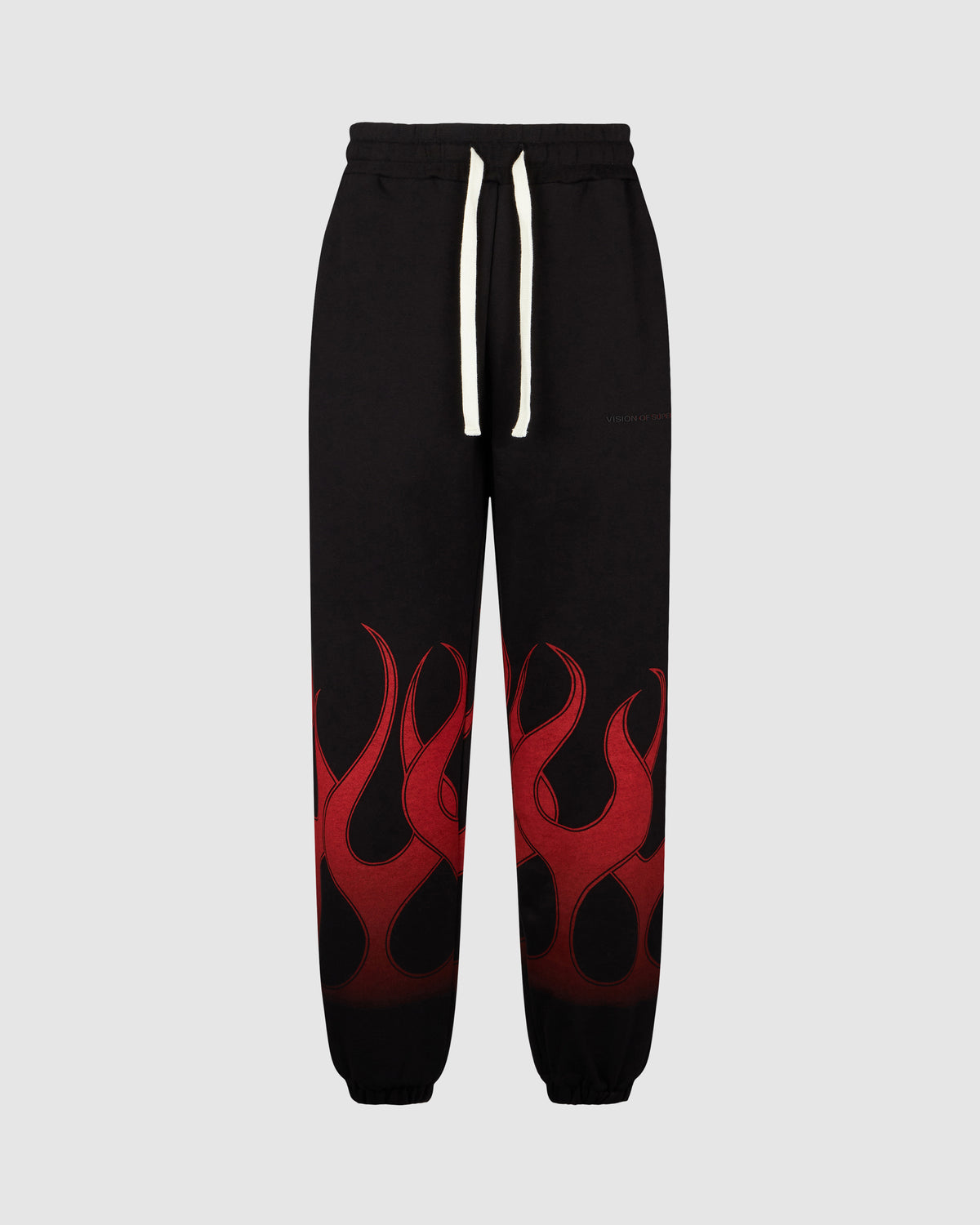VISION OF SUPER BLACK PANTS WITH RED FLAMES