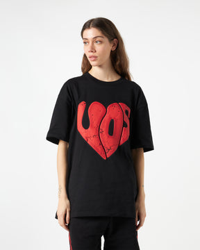 VISION OF SUPER BLACK TSHIRT WITH PUFFY VOS PRINT