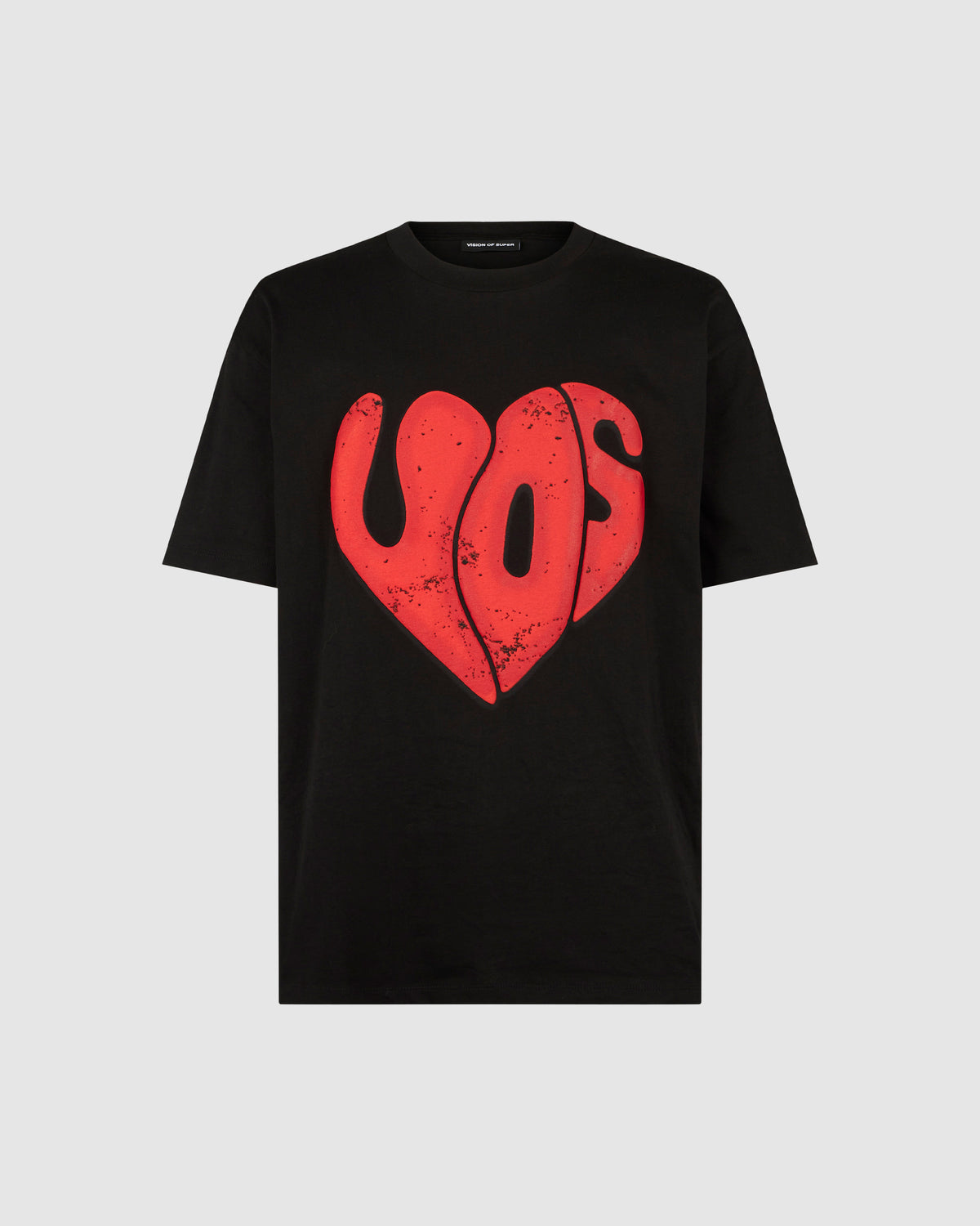 VISION OF SUPER BLACK TSHIRT WITH PUFFY VOS PRINT