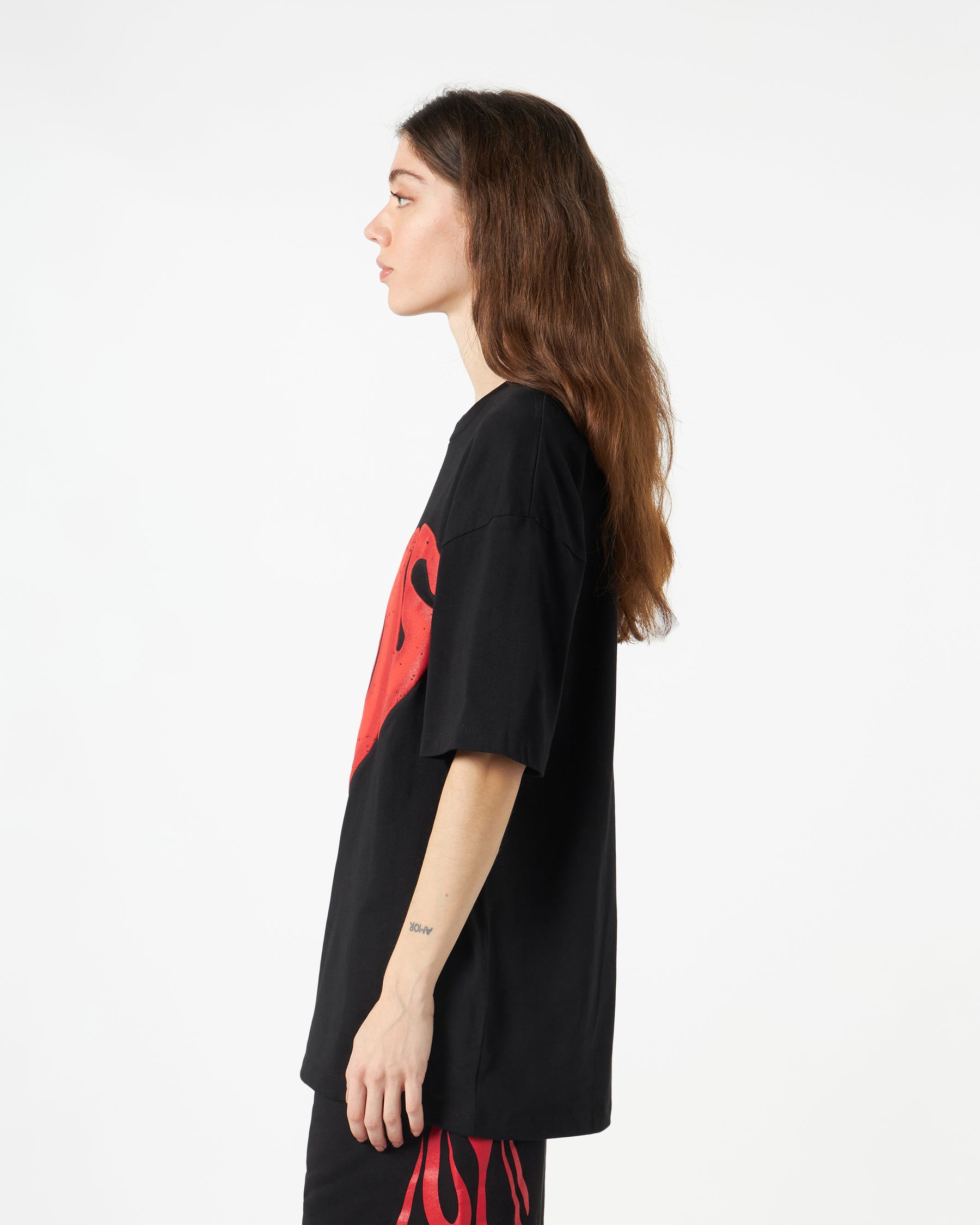 VISION OF SUPER BLACK TSHIRT WITH PUFFY VOS PRINT