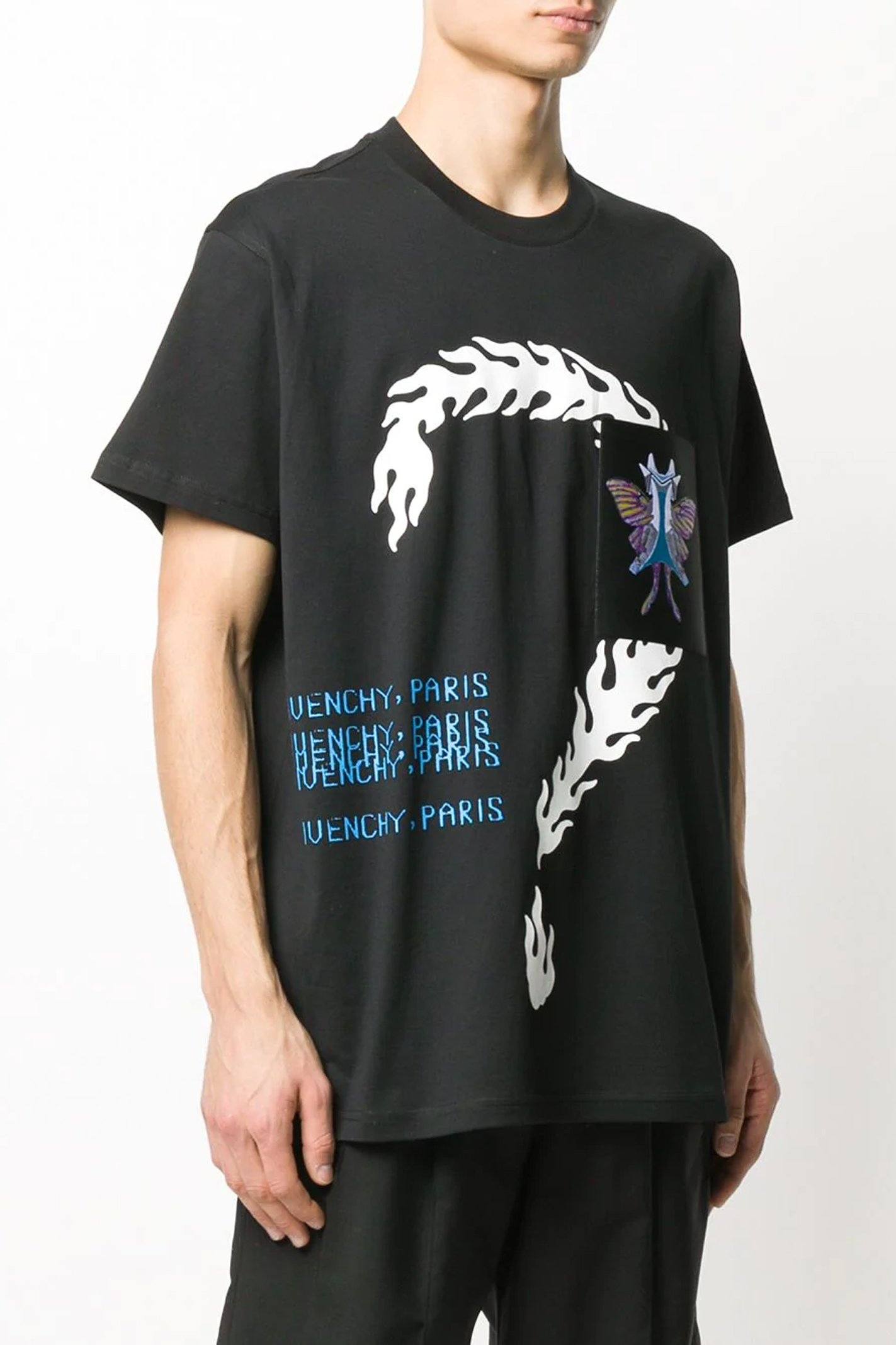 חולצה טי אובר סייז שחורה גרפיקה חולצות קצרות Givenchy