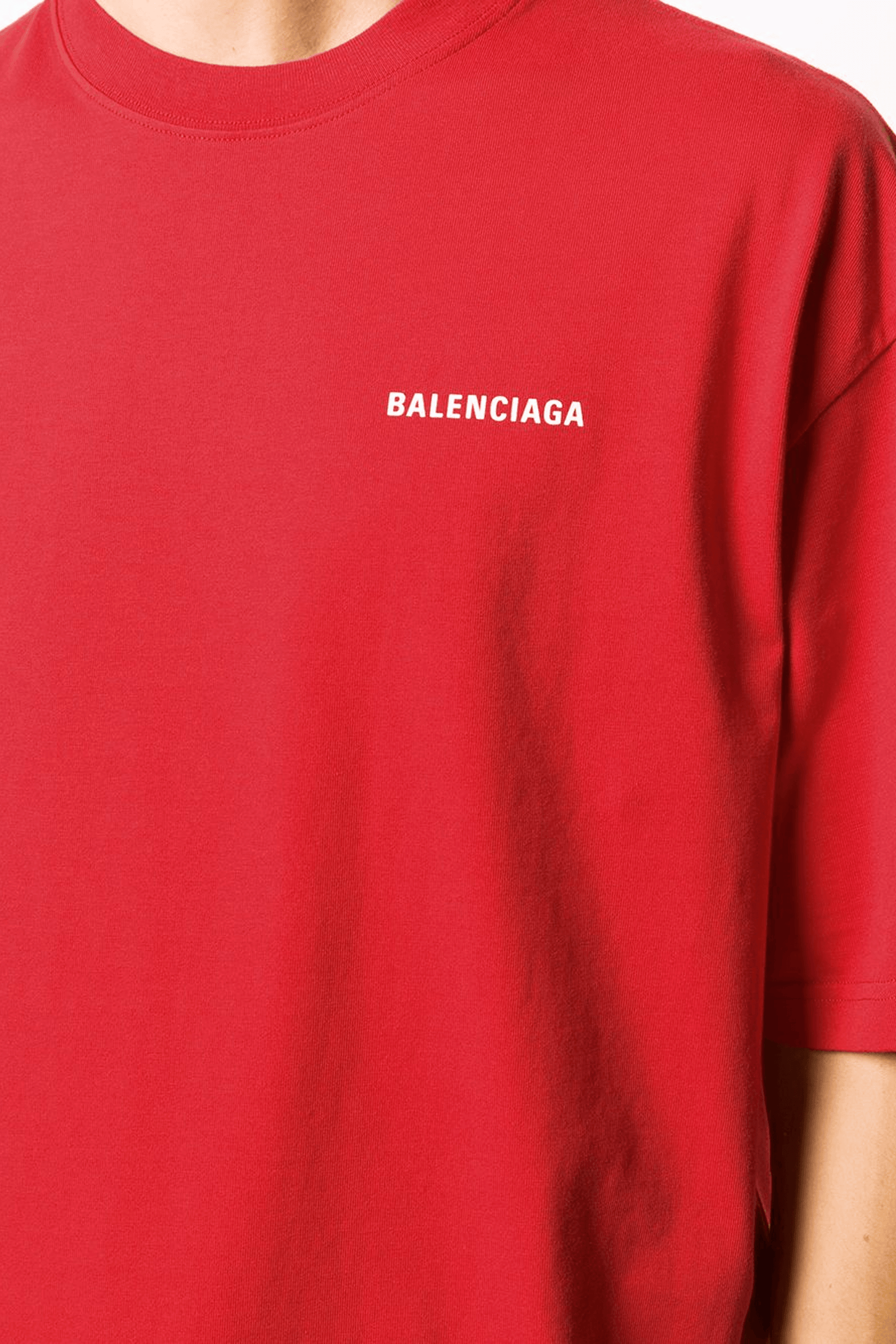 Logo Print Oversized Red חולצות BALENCIAGA