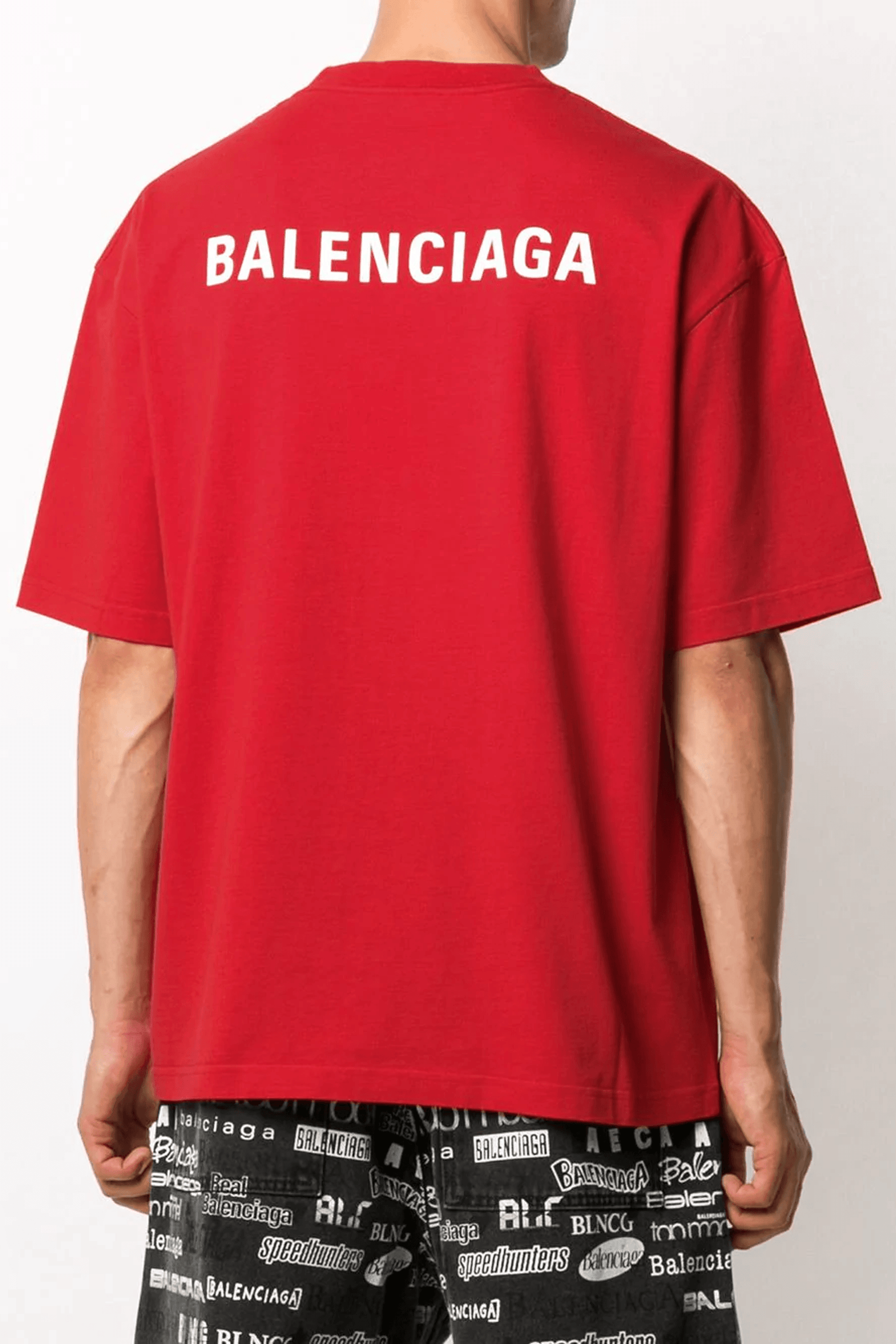 Logo Print Oversized Red חולצות BALENCIAGA