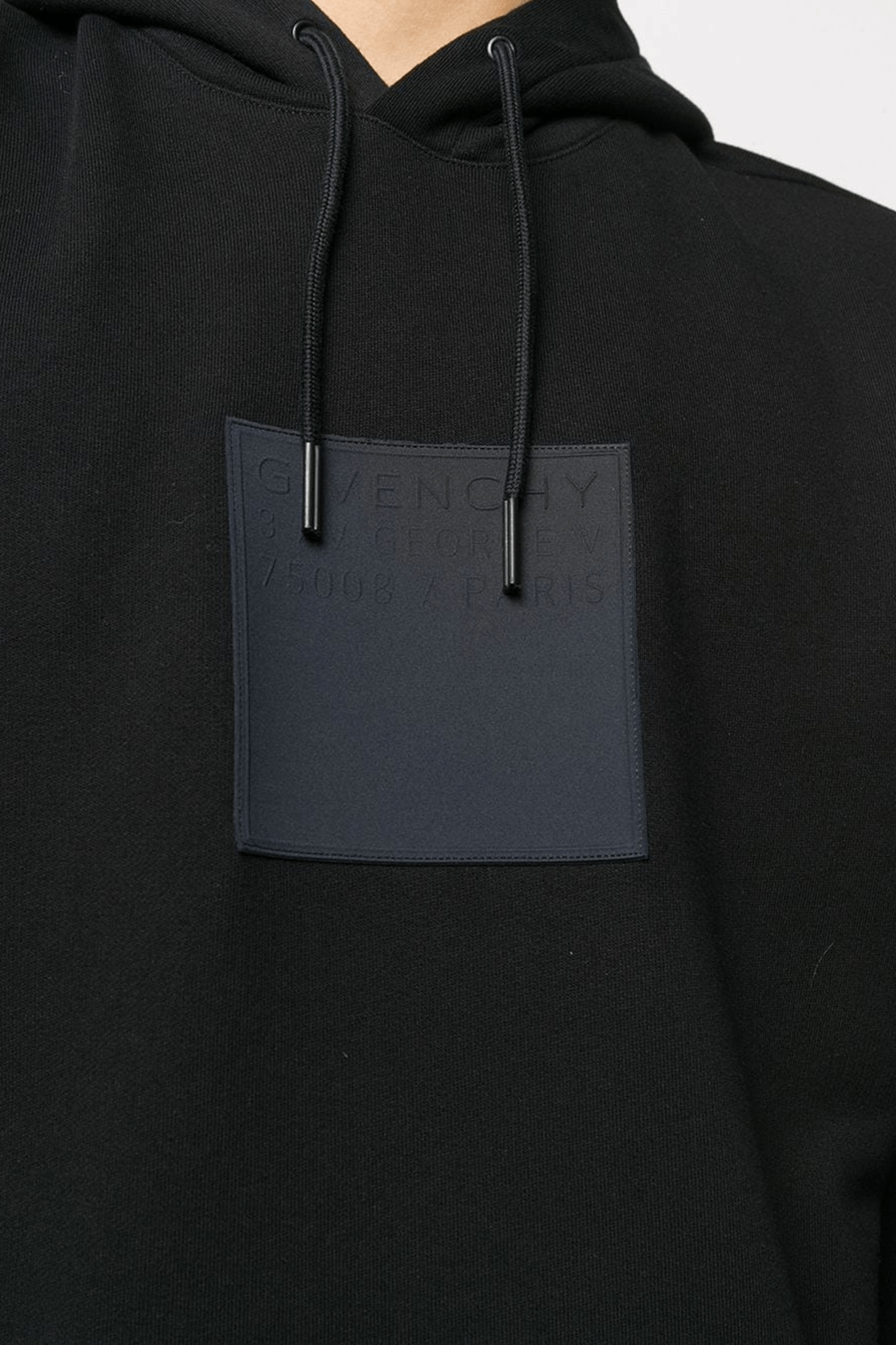 קפוצ׳ון שחור לוגו ריבוע עור ארוכים Givenchy