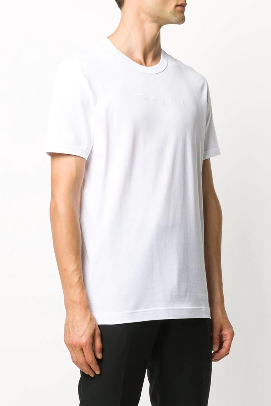 White Cotton Logo T-shirt חולצות קצרות DOLCE & GABBANA