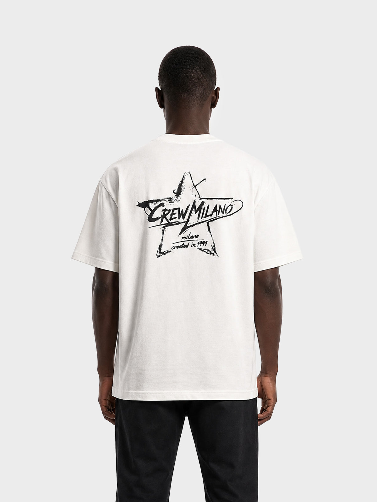 Crew Milano T-Shirt Logo Print CM-36 / WHITE