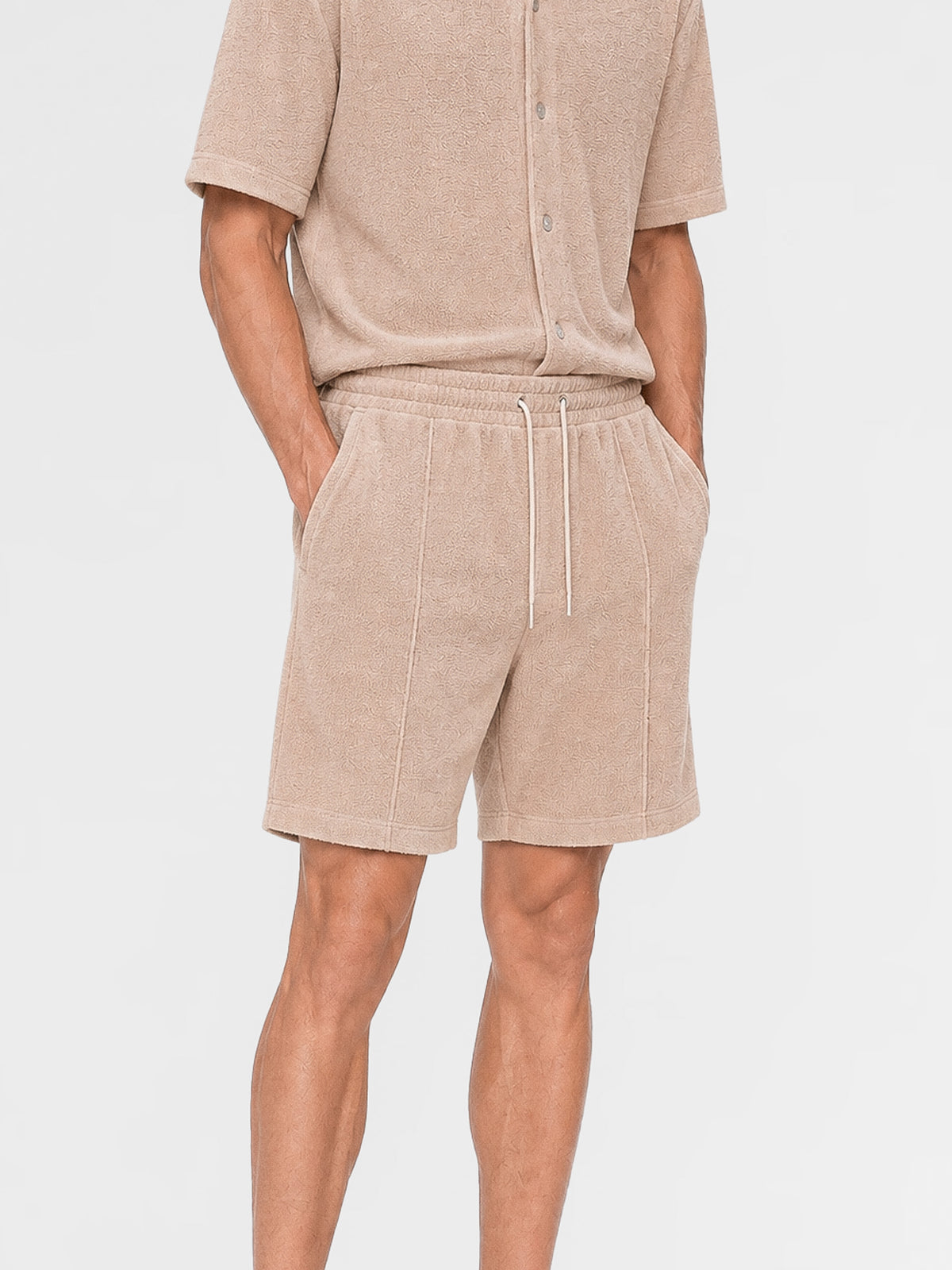 MAISON 9 PARIS Beige Towel Shirt / Shorts