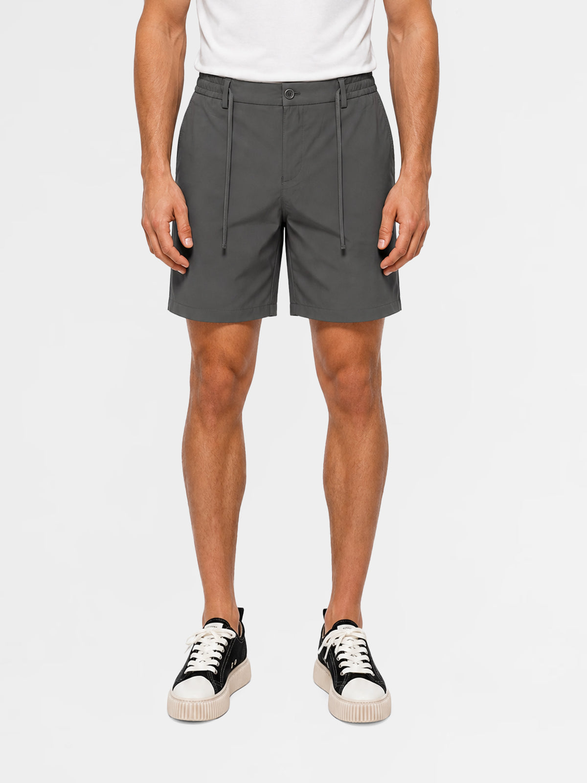 MAISON 9 PARIS High-End Dark Khaki Nylon Shorts