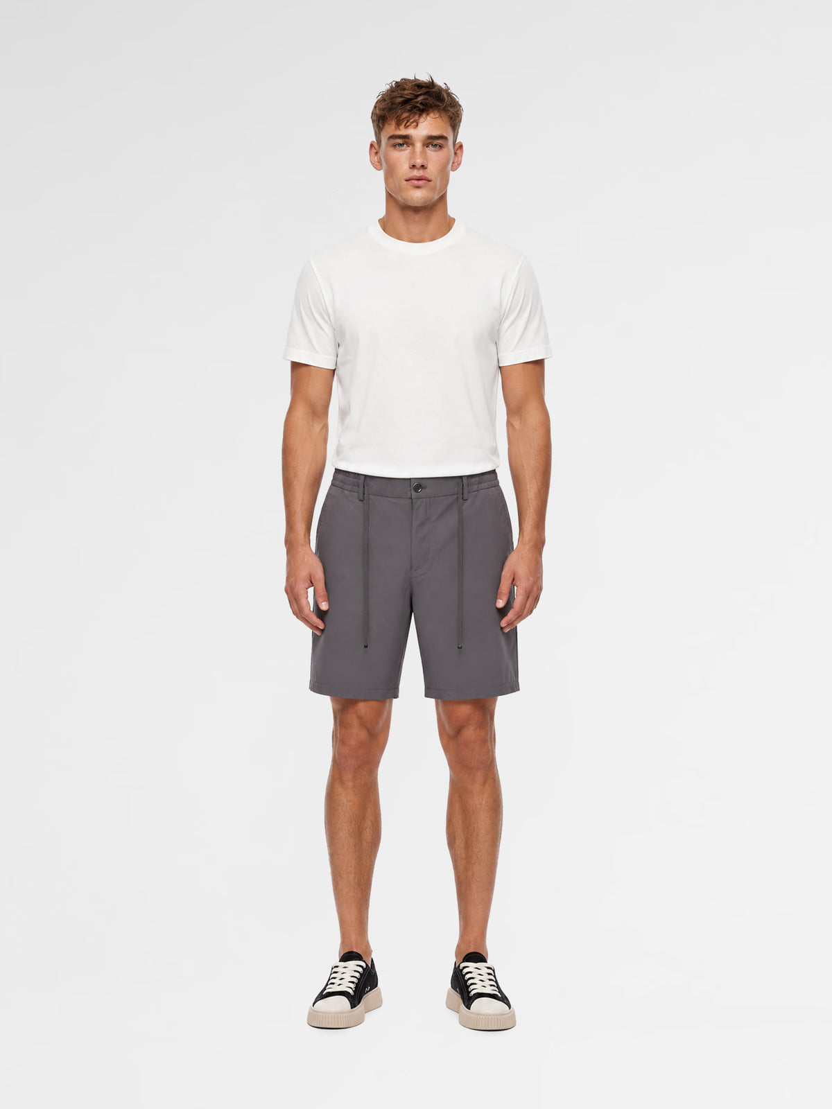MAISON 9 PARIS High-End Dark Grey Nylon Shorts