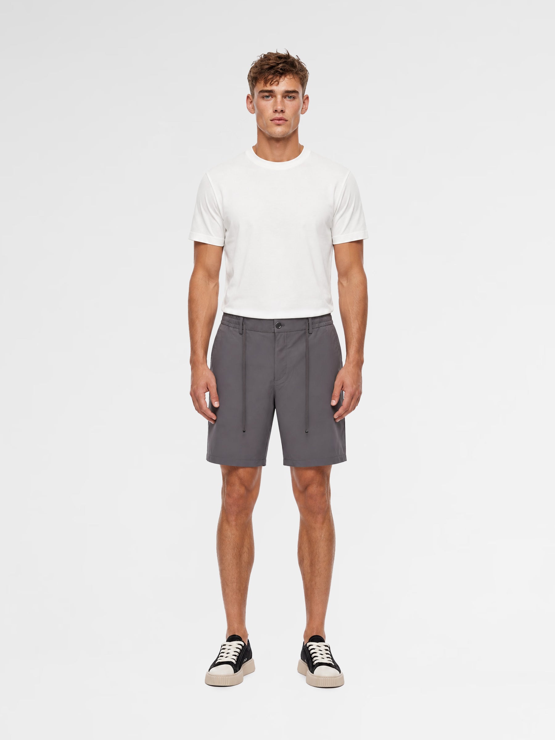 MAISON 9 PARIS High-End Dark Grey Nylon Shorts