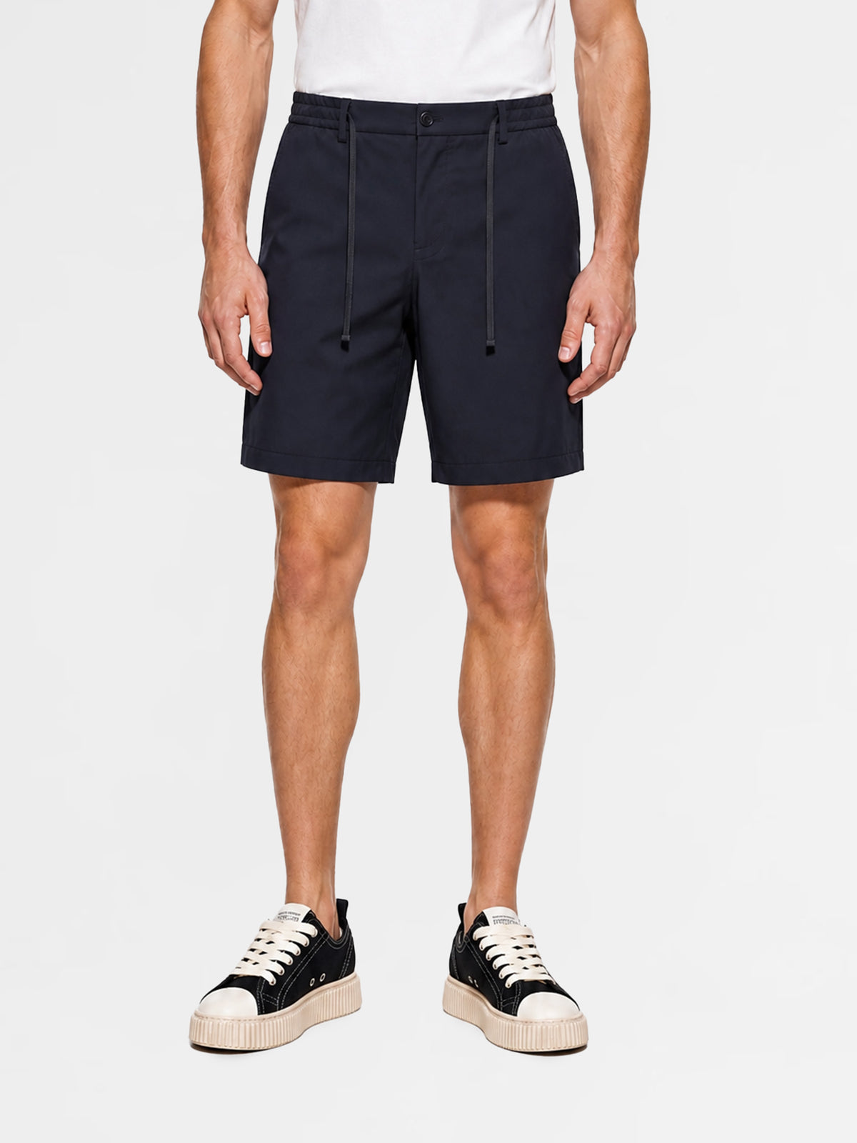 MAISON 9 PARIS High-End Navy Nylon Shorts