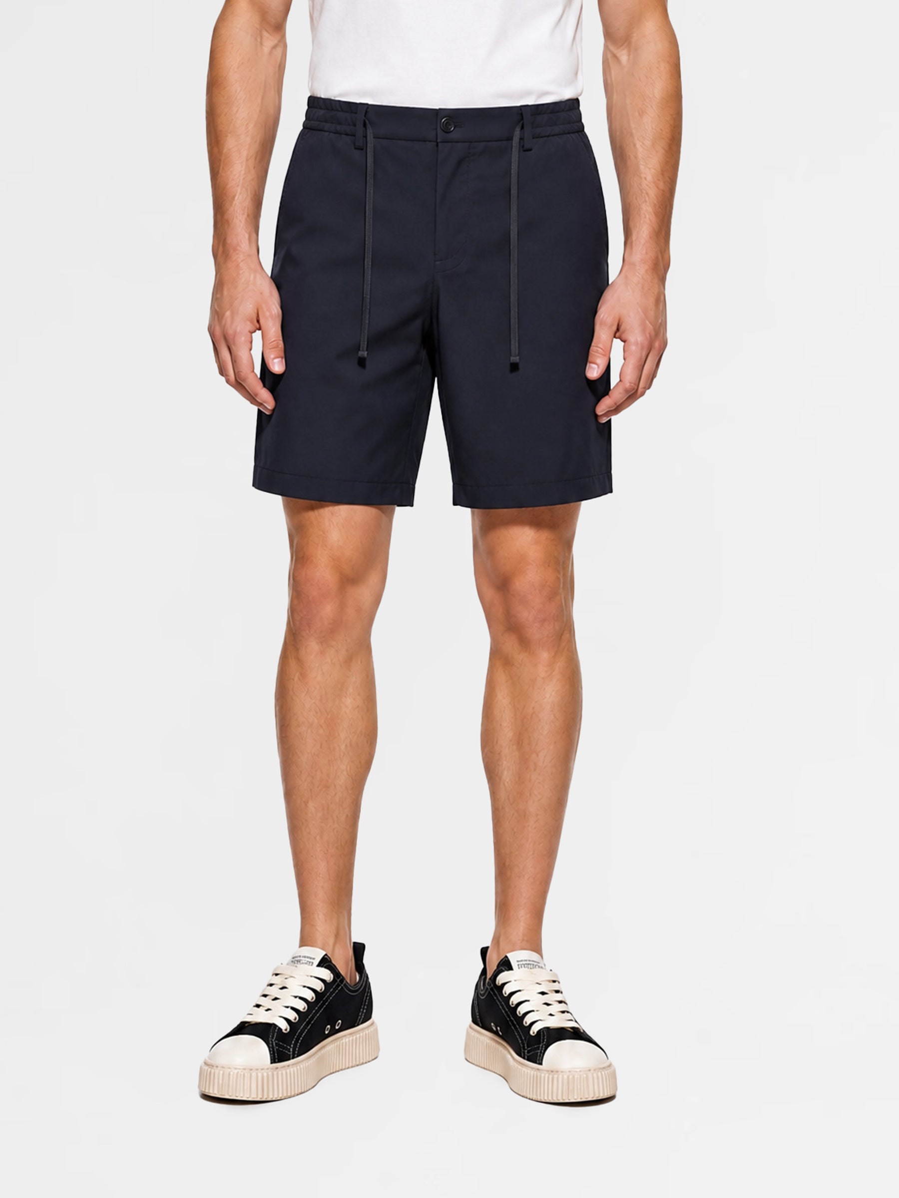 MAISON 9 PARIS High-End Navy Nylon Shorts