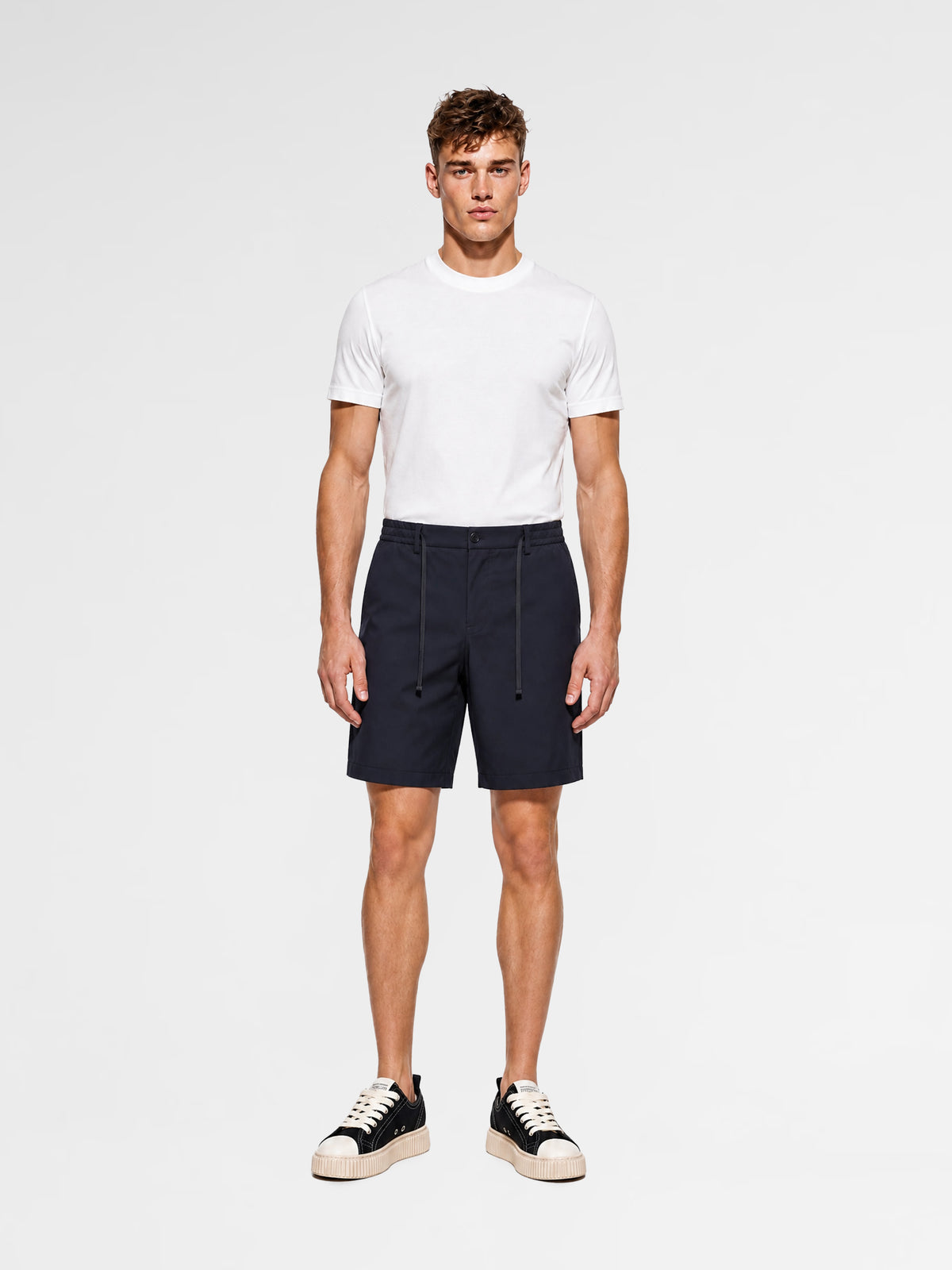 MAISON 9 PARIS High-End Navy Nylon Shorts