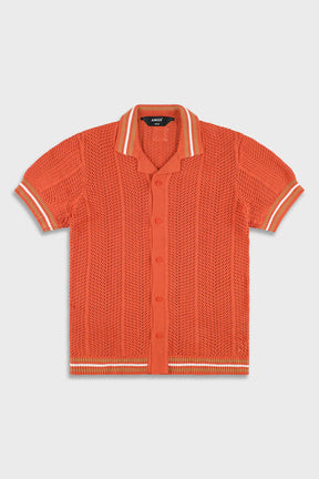 Ainker 802 Terracotta Knit Button Shirt