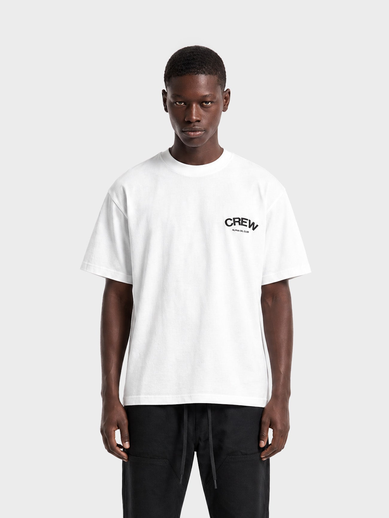 Crew Milano T-Shirt Logo Print CM-40 / WHITE