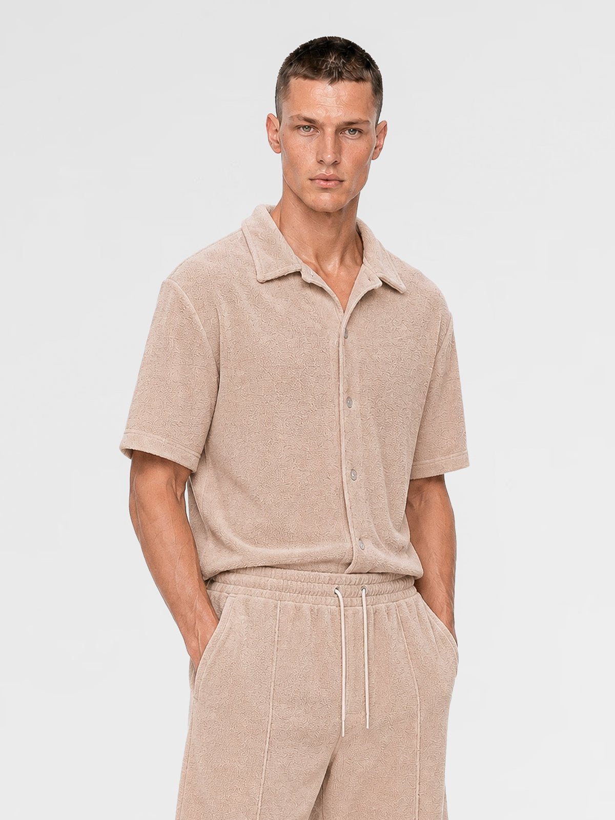 MAISON 9 PARIS Beige Towel Shirt / Shorts