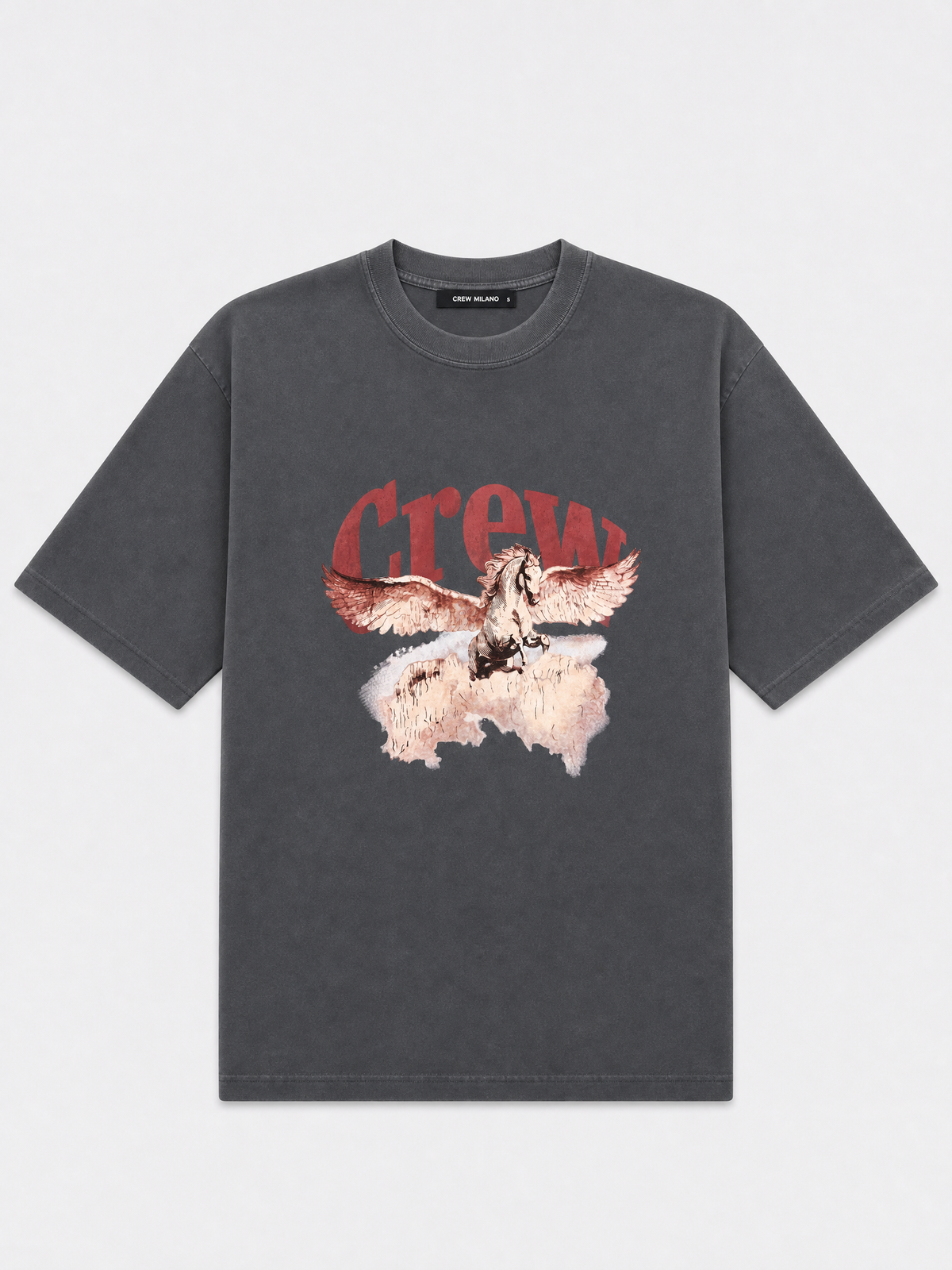Crew Milano T-Shirt Logo Print - Wash