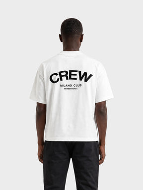 Crew Milano T-Shirt Logo Print CM-40 / WHITE