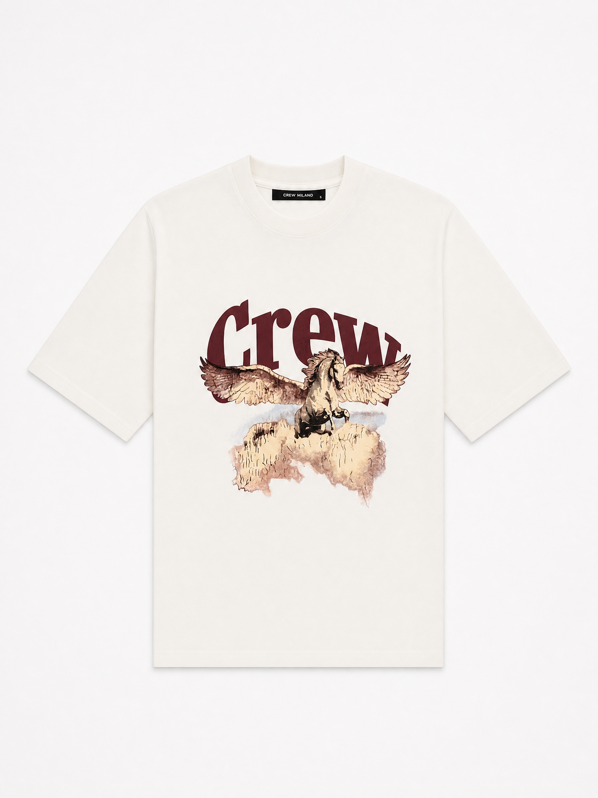 Crew Milano T-Shirt Logo Print - White