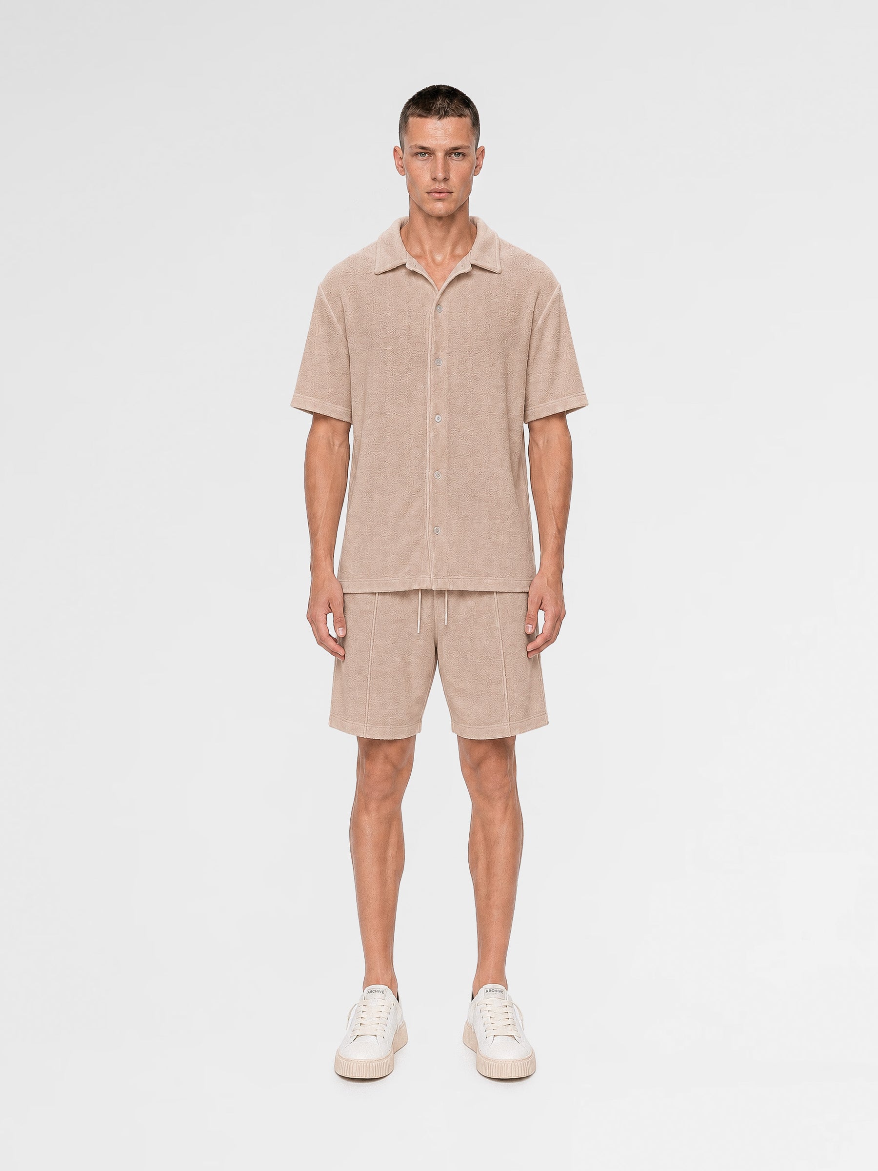 MAISON 9 PARIS Beige Towel Shirt / Shorts