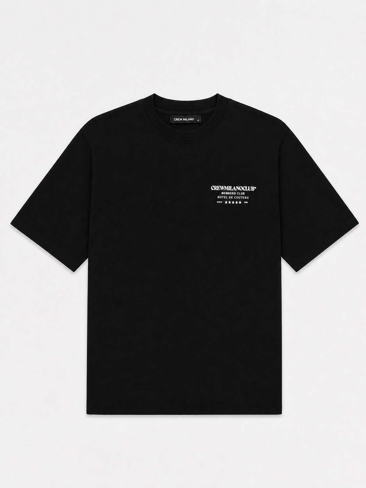 Crew Milano T-Shirt Logo Print - Black