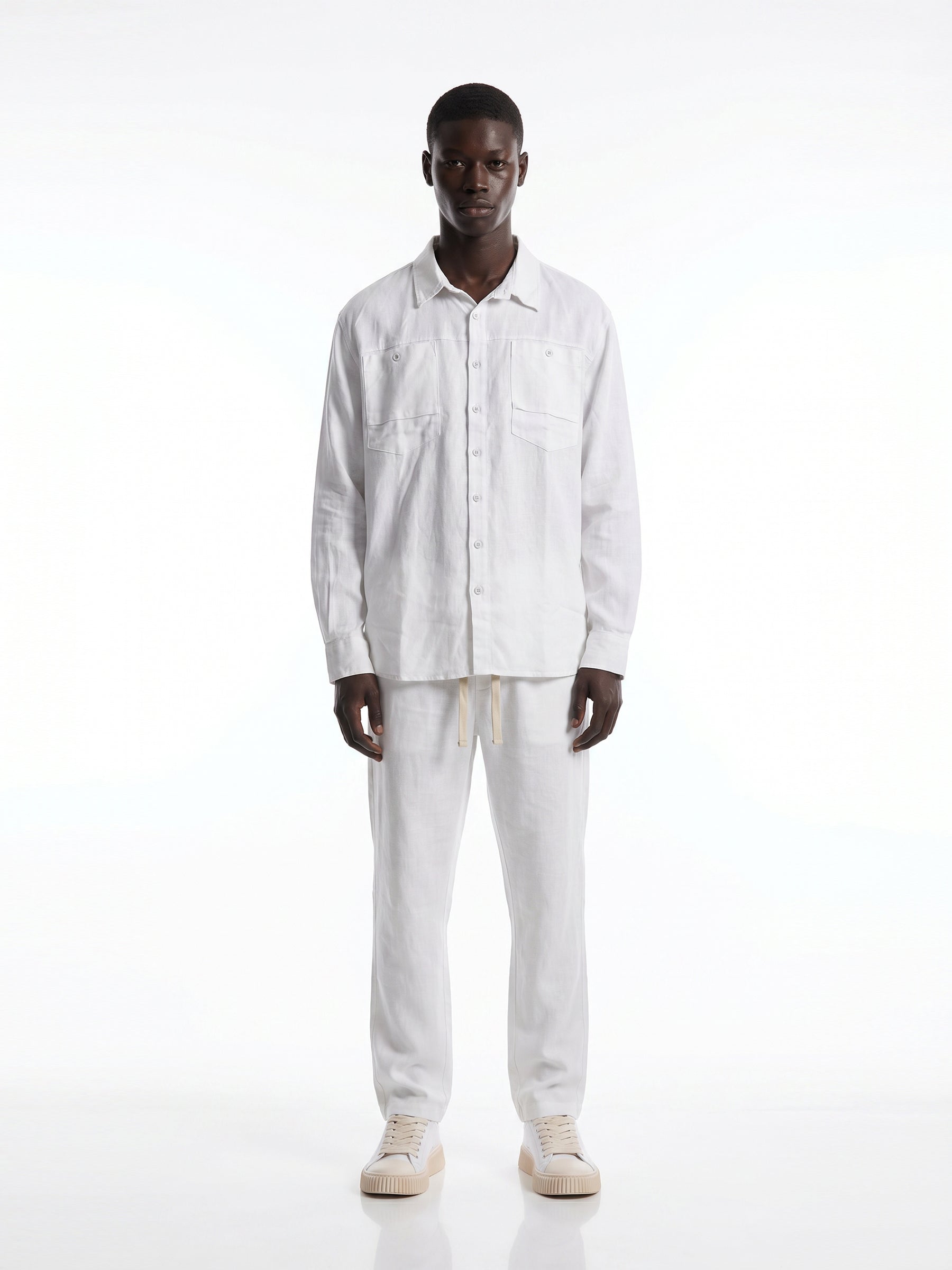 CREW Milano "Corfu" Linen Set Shirt/Pants White