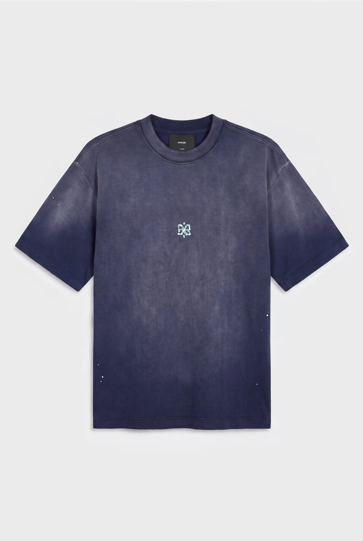 Ainker Cotton Wash 1108 Navy T-Shirt