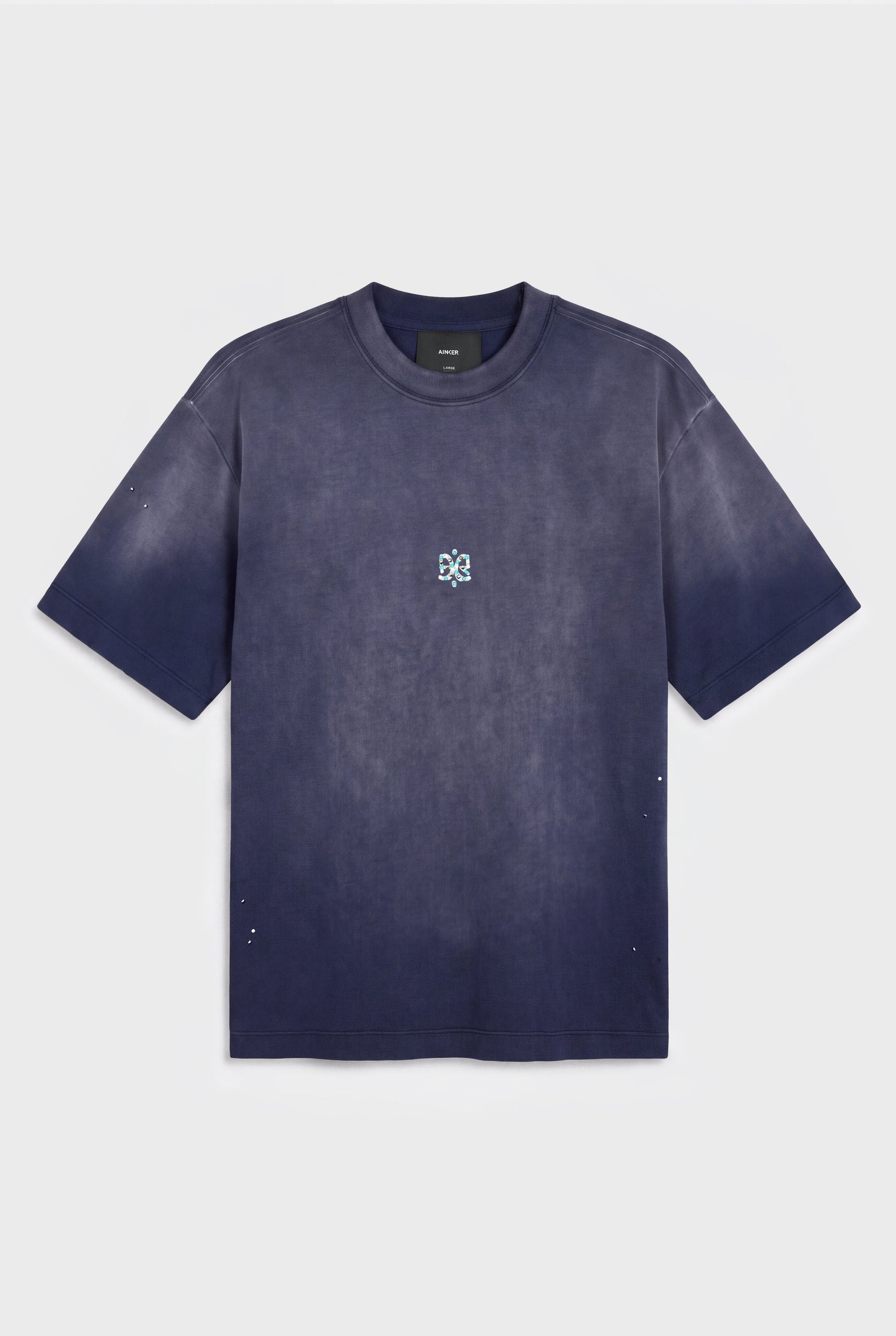 Ainker Cotton Wash 1108 Navy T-Shirt